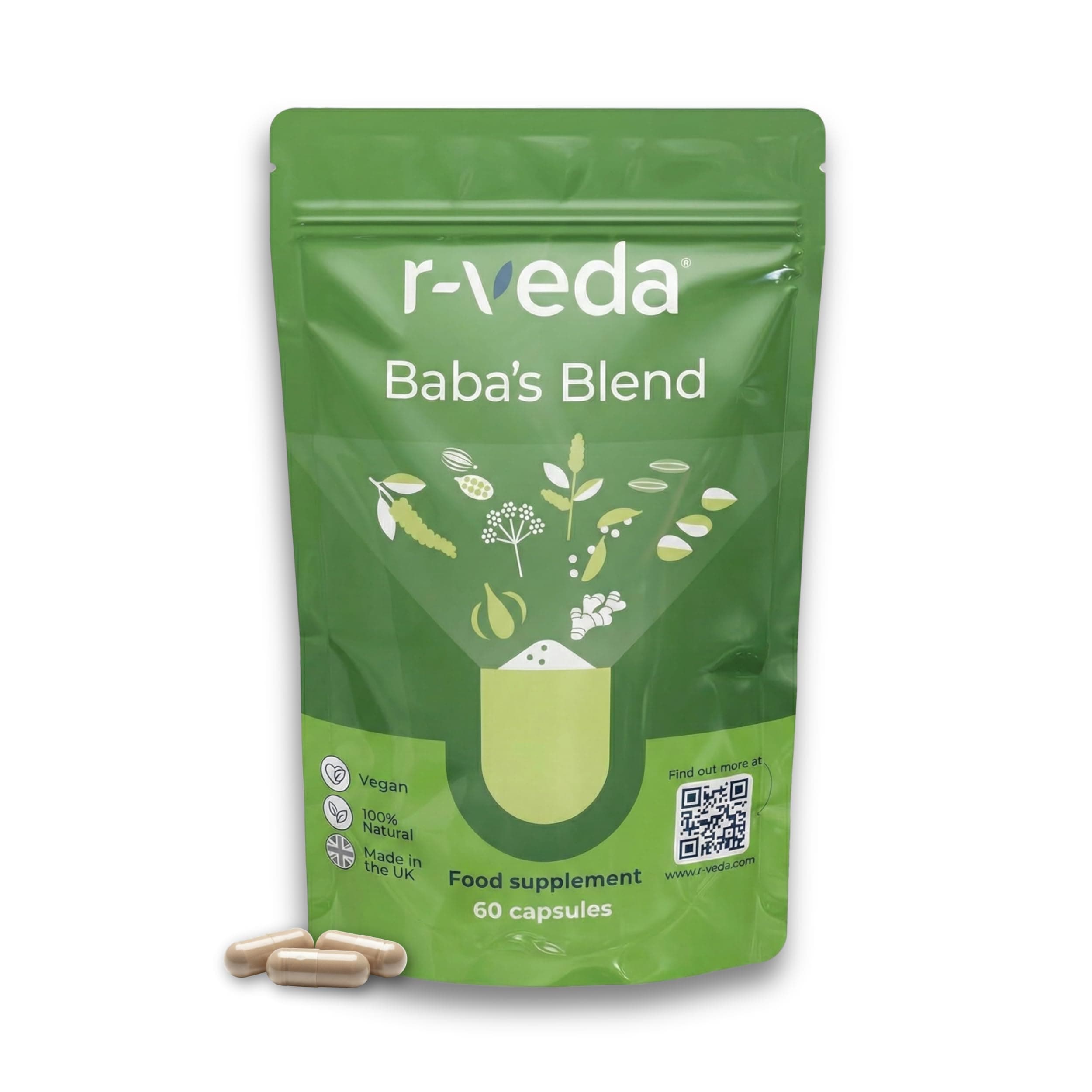– Baba’s Blend 9 Herb Digestive Aid | Ayurvedic Herbal Supplements for Gut Health & Digestion | 60 Vegan Capsules | Powerful Blend with Black Pepper, Ginger & Asafoetida | Made in UK