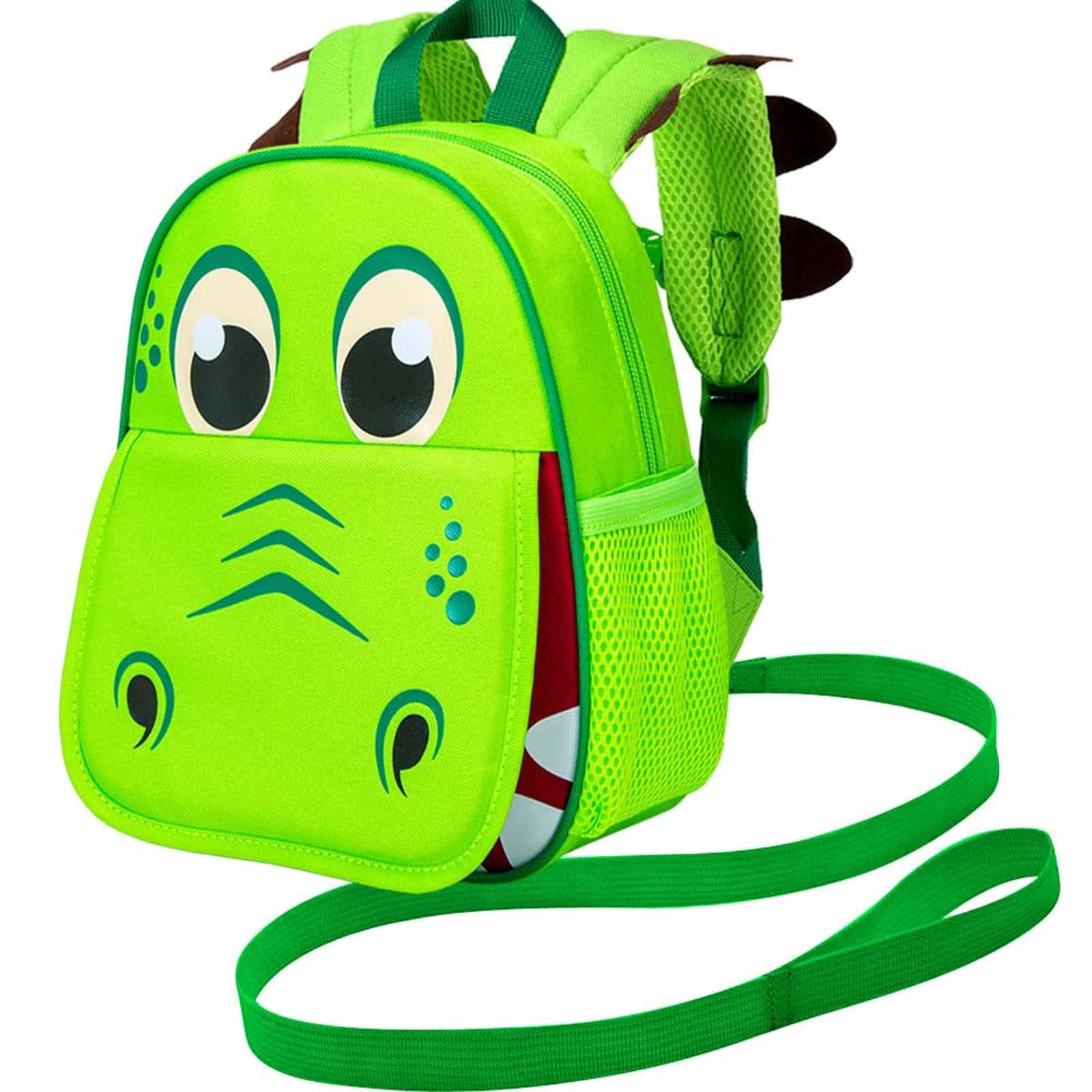 AGSDON Toddler Backpack Leash, 9.5" Safety Harness Dinosaur Bag - Removable Tether