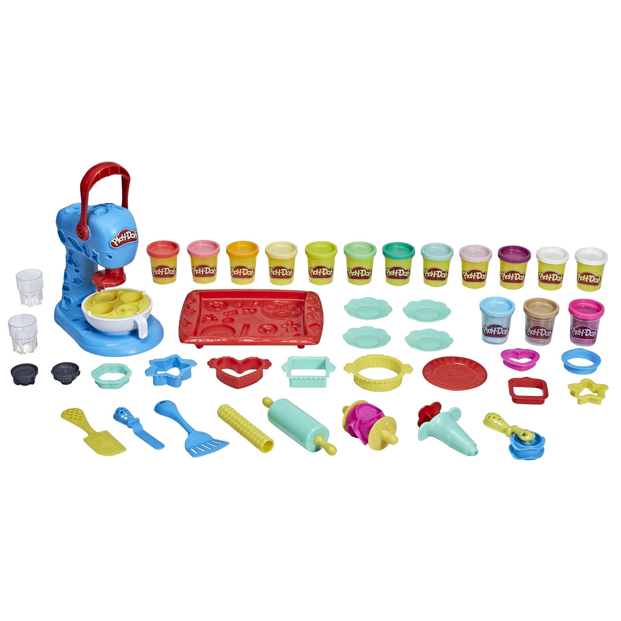 Kitchen Creations Ultimate Cookie Baking Playset with Toy Mixer, 25 Tools, and 15 Cans, Toddler Toys, Non-Toxic (Amazon Exclusive)