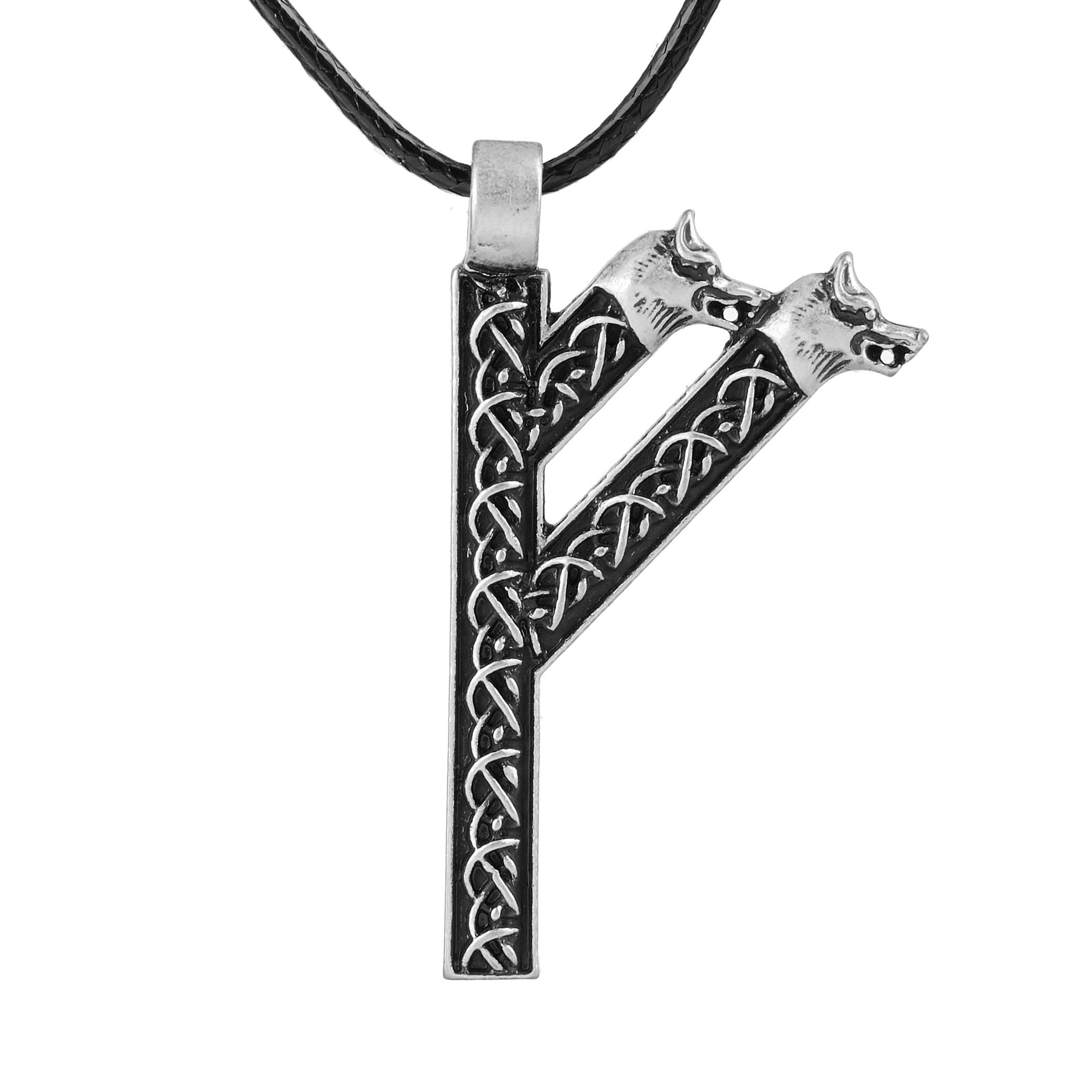 1PCS Elder Futhark Fehu Feoh Fe Rune Yggdrasil Viking Amulet Runic Nordic Pendant Talisman Necklace