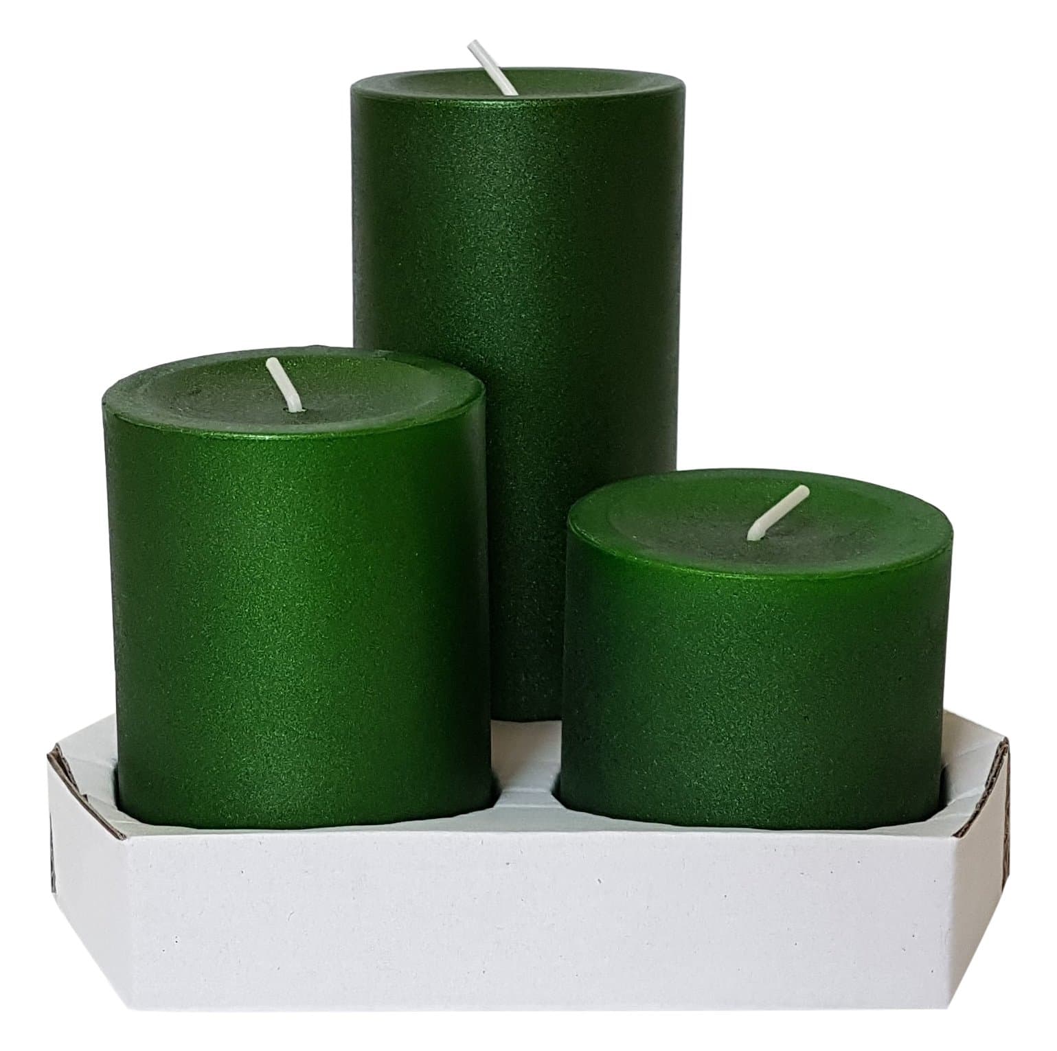 Stearinos Candles Stearin Palm Wax Pillar Candle STE68 70/95/140, Green (14 x 6.8 cm