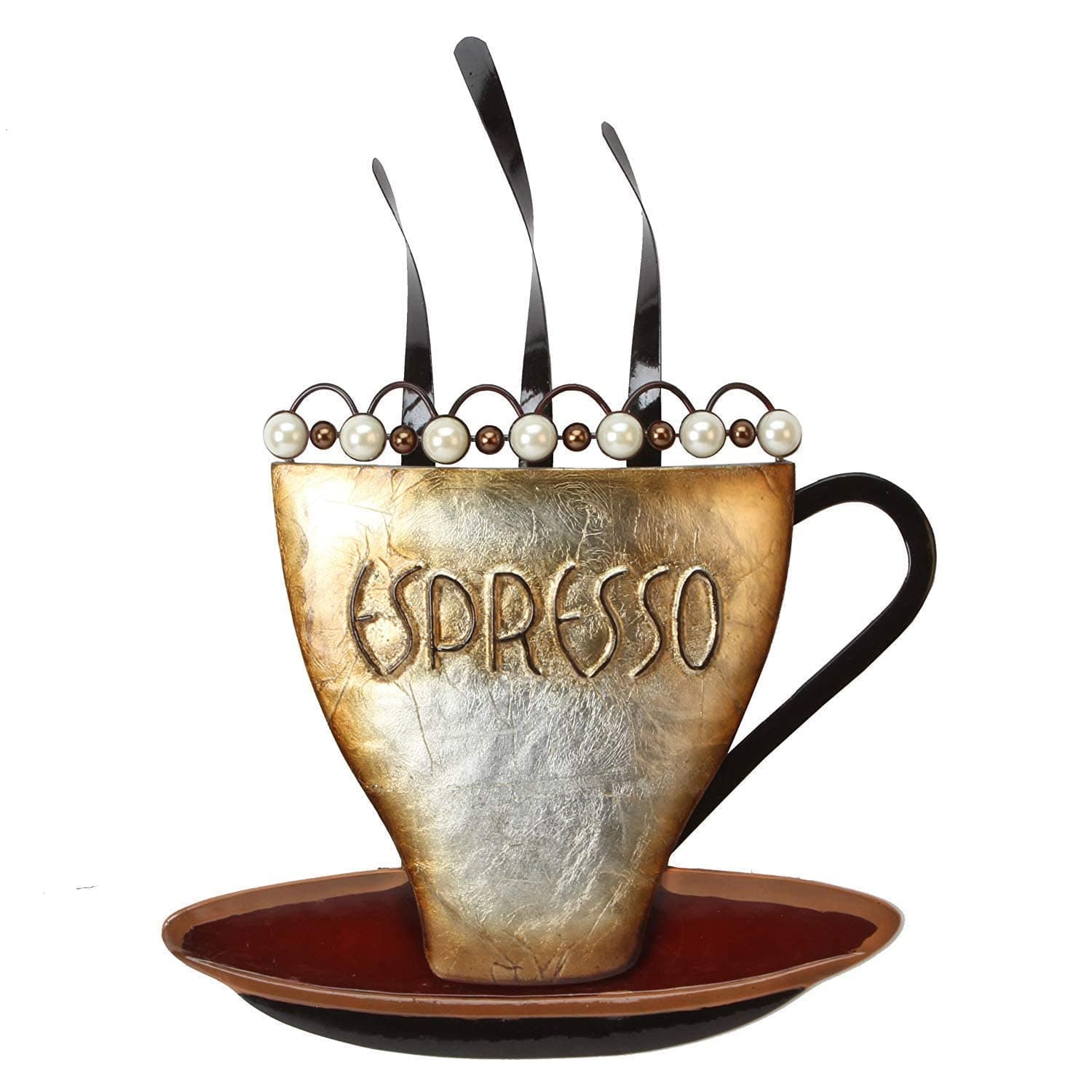 JulianaHome Living Metal Wall Art Plate, 40cm, Espresso