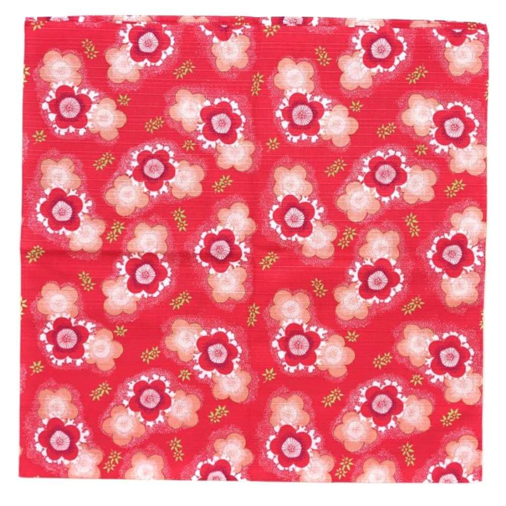 Honjien Furoshiki Traditional Japanese Fabric - Wrapping Cloth - Extra Large 39 x 39 inches, 100% Cotton, Made in Japan [Plum Flower Red]