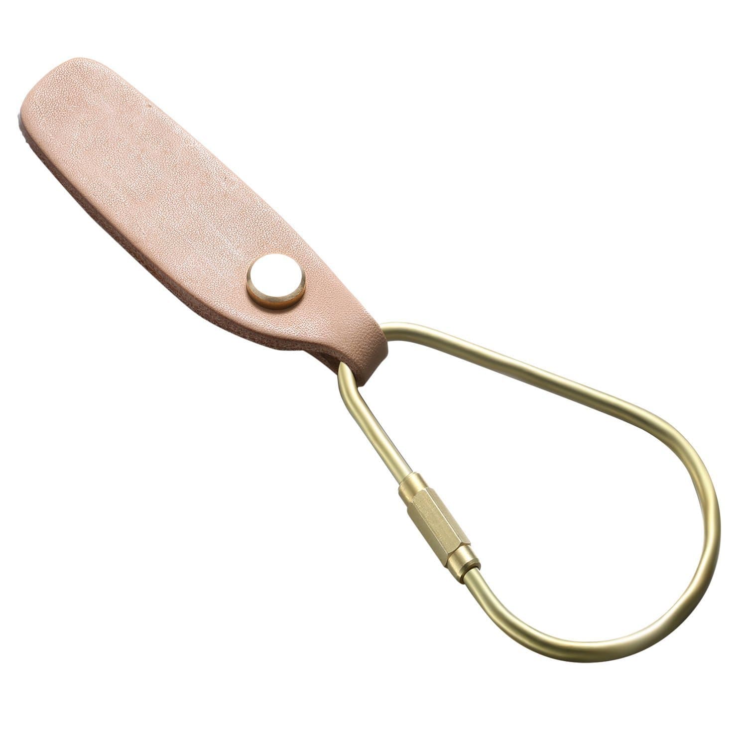 Leather Key Holder Key Chain, EASTRIVER Brass Key Ring Screw Lock Key Holder Clip Large Key Organiser