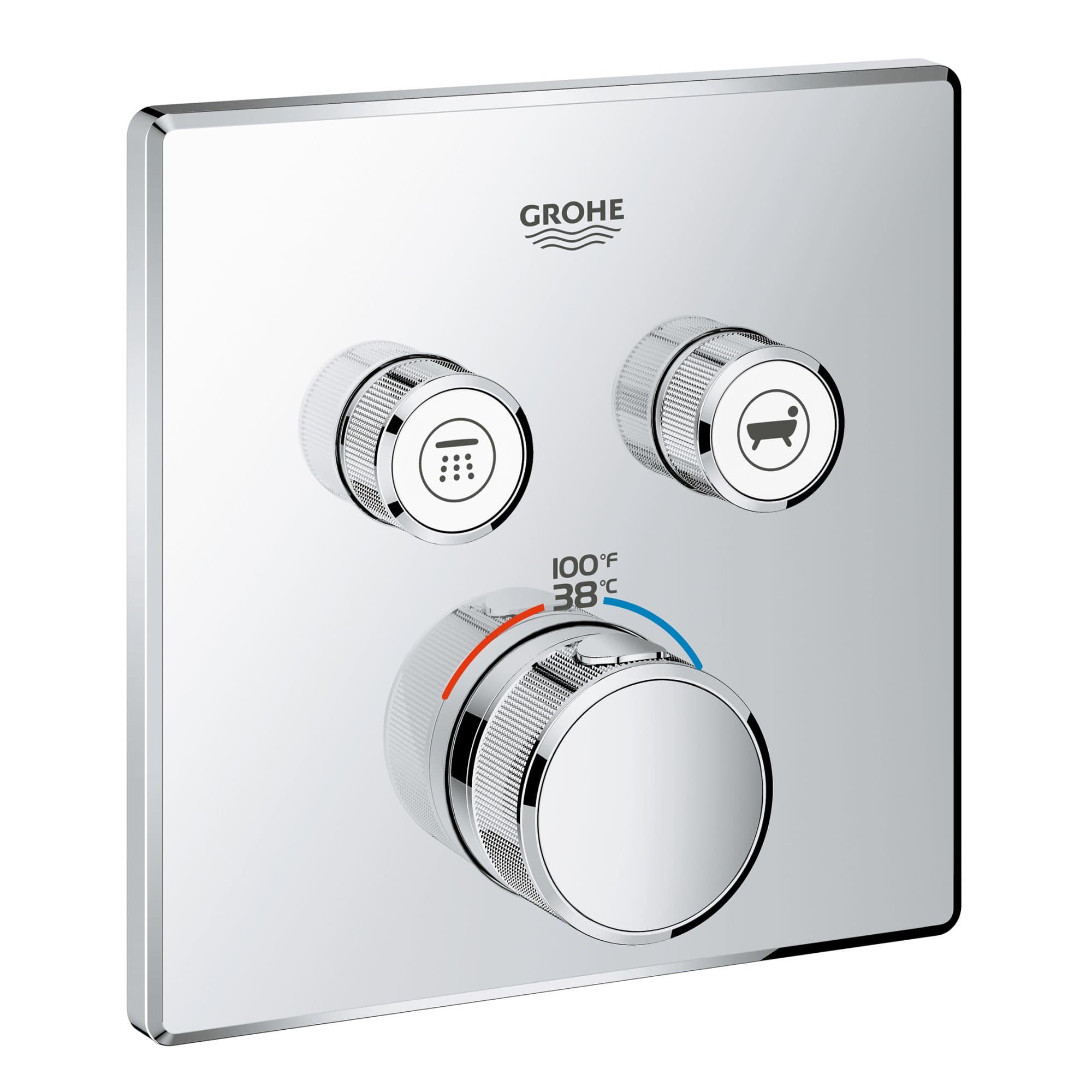 29141000 Grohtherm SmartControl Thermostatic Trim, Starlight Chrome