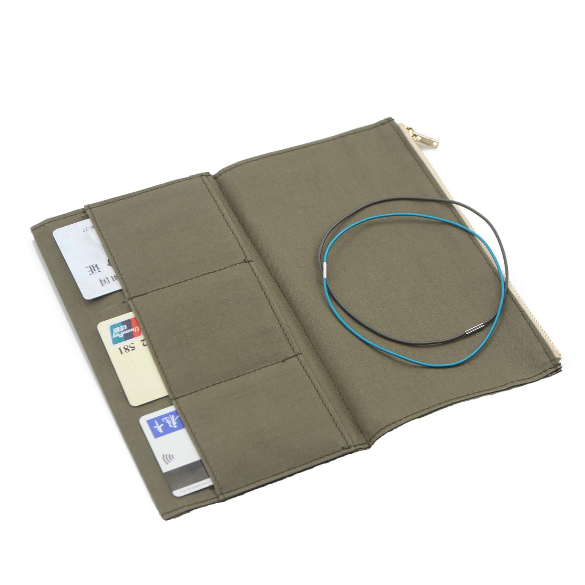 Standard Travelers Notebook Wallet Insert Pocket with 2 Elastic Bands,1 Canvas Zipper Pouch Refill for TN Accessories Kit Card Holder Storage Bag File Folder Stationery
