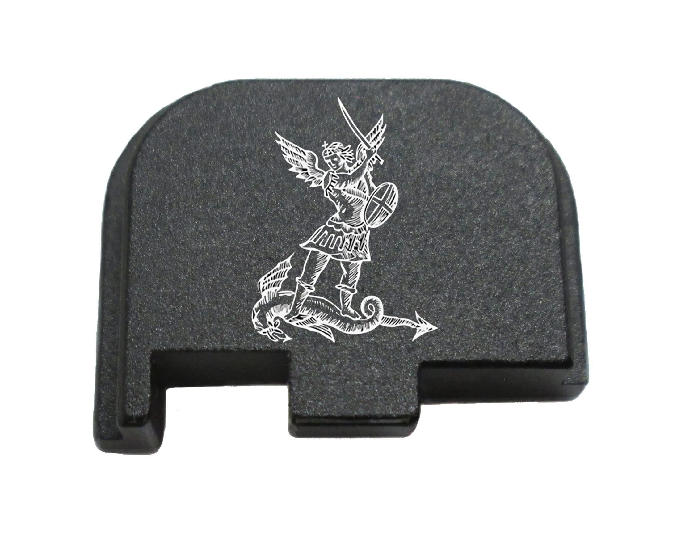 BASTION Laser Engraved Butt Plate, Rear Slide Cover Back Plate for Glock G43, G43X, and G48 9mm ONLY - ST. Michael…