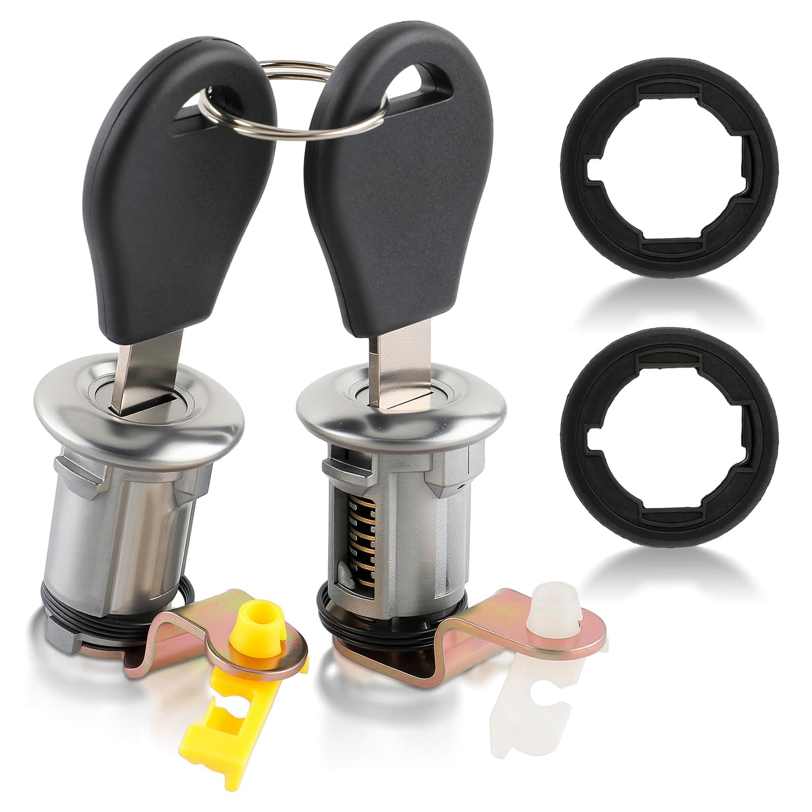 AUTOKAY 2Pcs Left & Right Door Lock Set W/Key Fit for Nissan Pickup Hardbody D21 Navara King Cab Pickup 1986-1998 Models Replace# 80600-01G25 80601-01G25