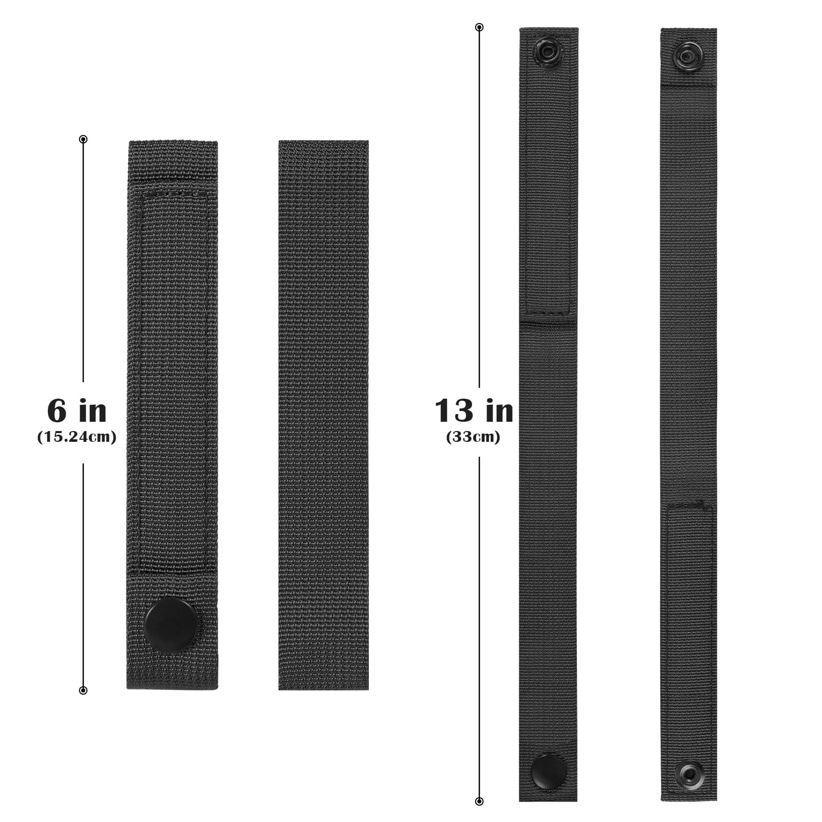 4 Pack Molle Straps with Snaps 6 inch, Tactical Mod Strap Molle Webbing Straps, Military Backpack Attachment Snap Strap