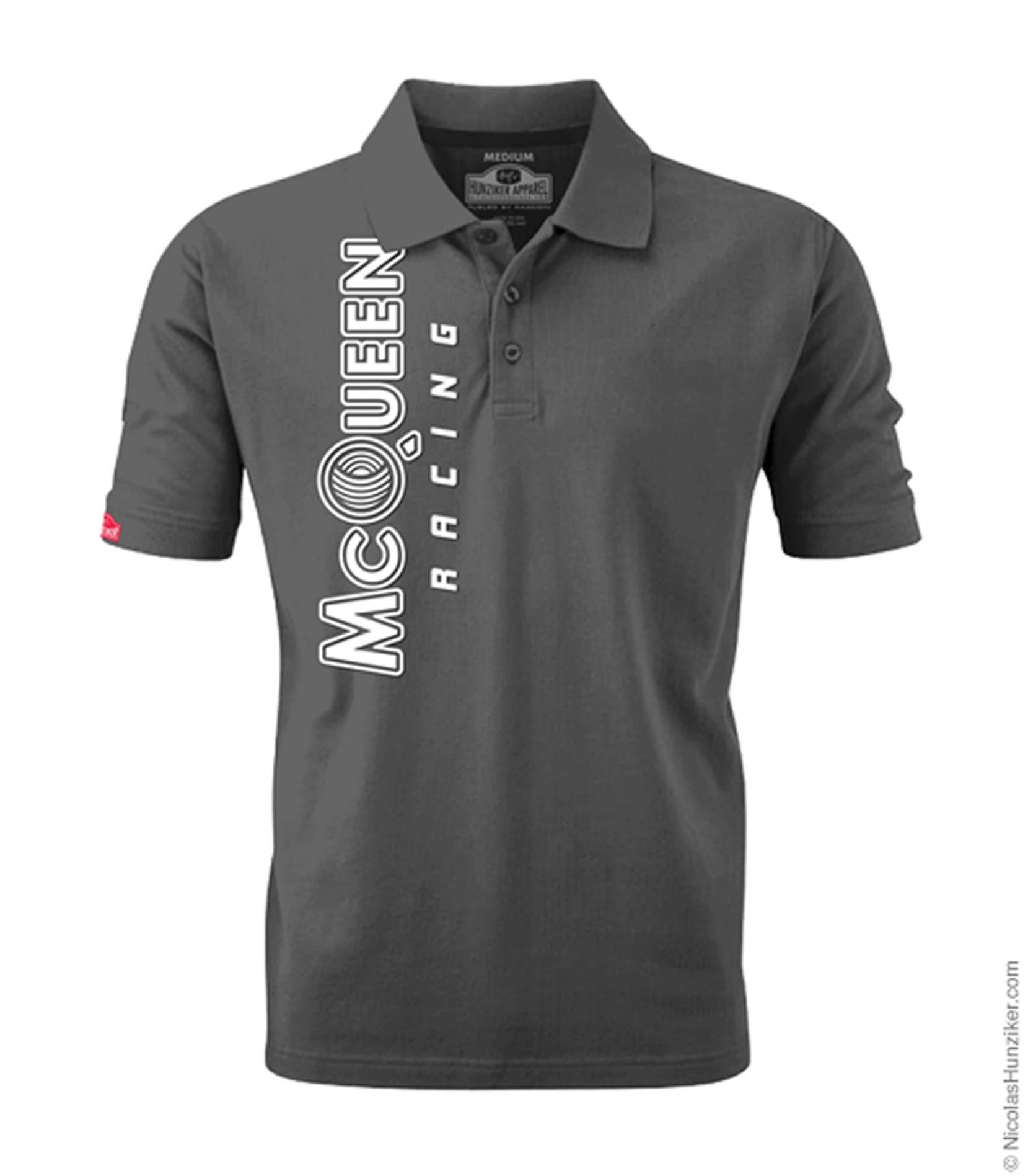 Steve Mcqueen Racing Collection Polo By Nicolas Hunziker - Grey (LARGE)