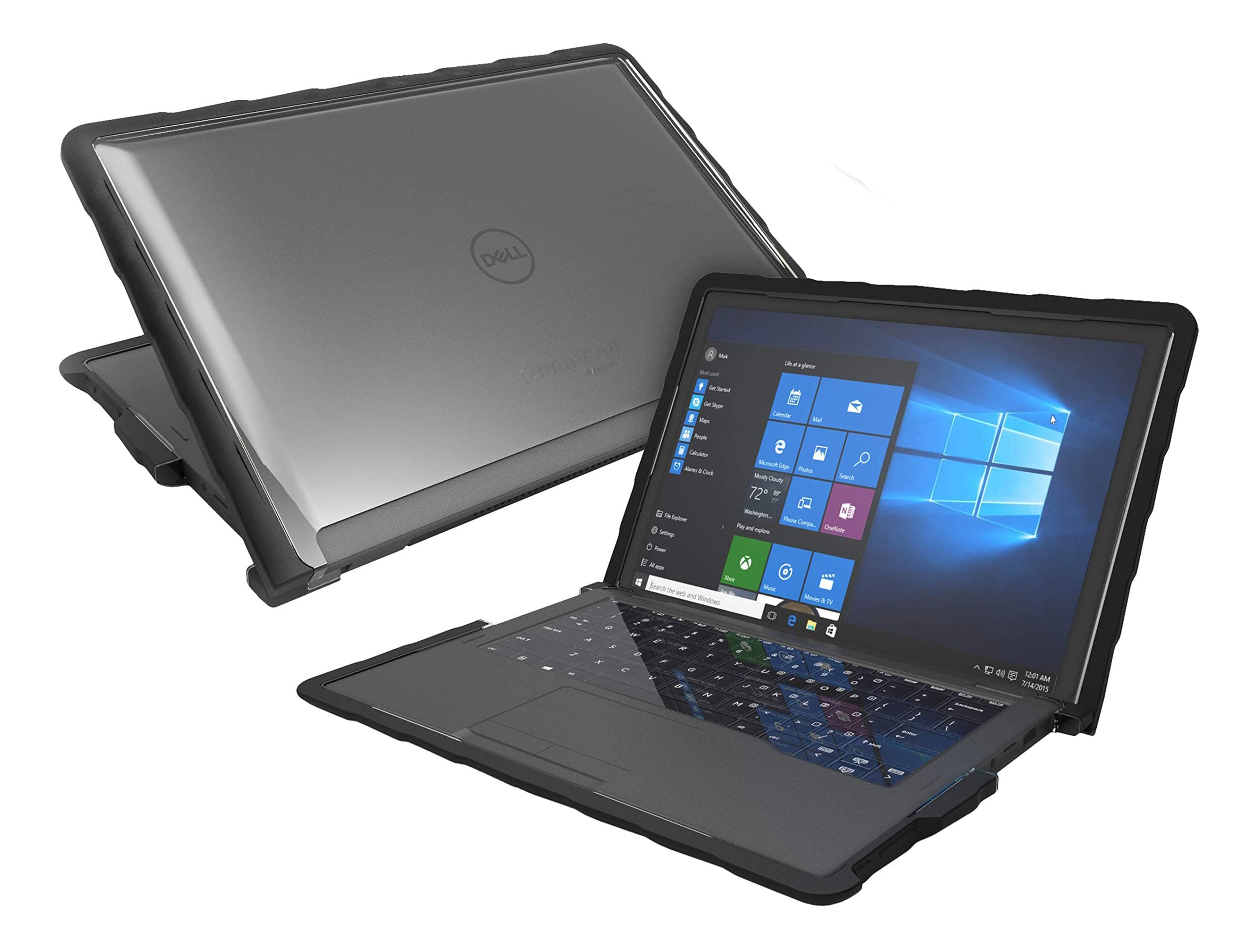 Gumdrop DropTech Case Designed for Dell Latitude 7389 and 7390 13 Inch 2-in-1 Laptop for K-12 Students, Kids - Black, Shock Absorbing, Extreme Drop Protection