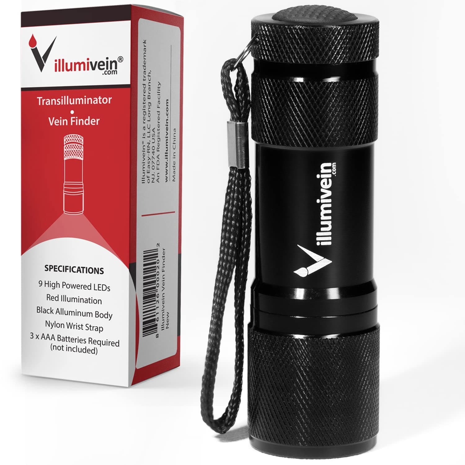 Illumivein® ハイパワーレッドLED懐中電灯トーチトランスシロミネーター静脈ファインダー