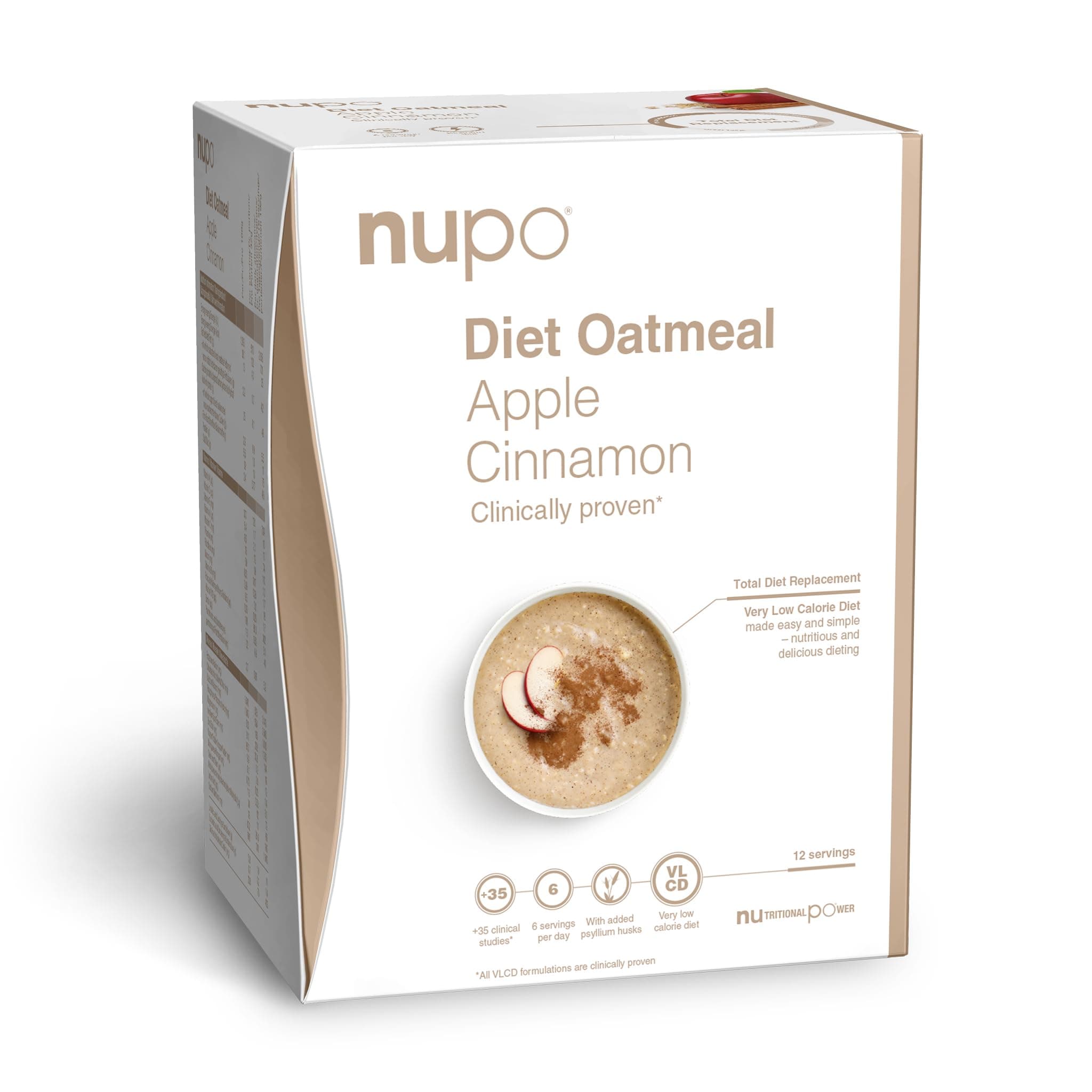 Diet Oatmeal Apple-Cinnamon Premium Diet Meal for Weight Management I Complete Meal Replacement for Weight Control I 12 Servings I Very Low-Calorie Diet, GMO Free
