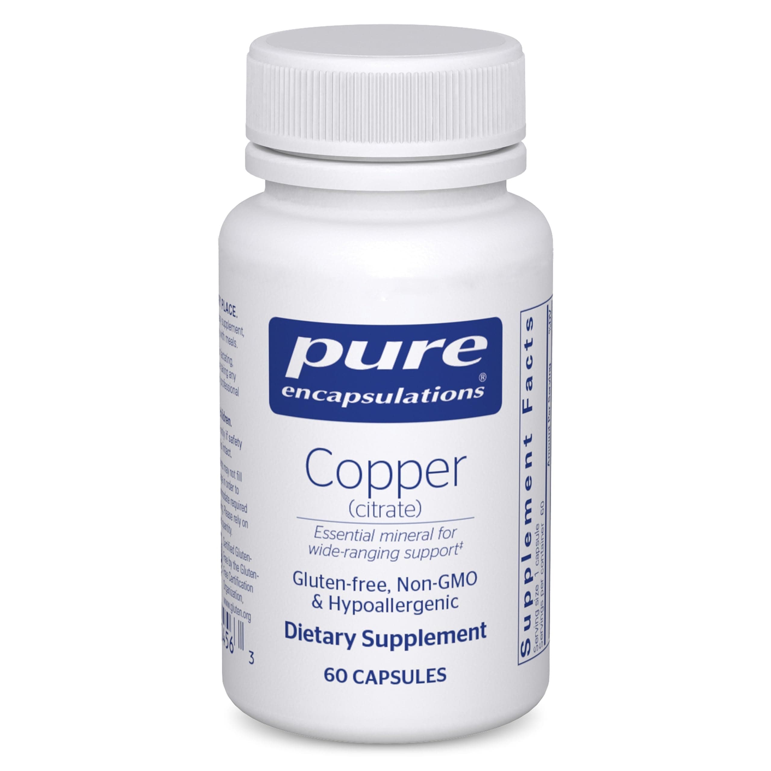 Pure Encapsulations Copper (Citrate) | Highly Bioavailable Form of Copper | 60 Capsules