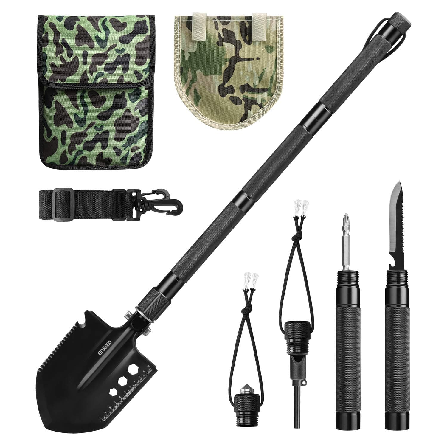 Military Folding Shovel Multitool for Scout, Hiking, Backpacking, Adventure Cycling, Dry Camping, Trenching, Emergency and Survival