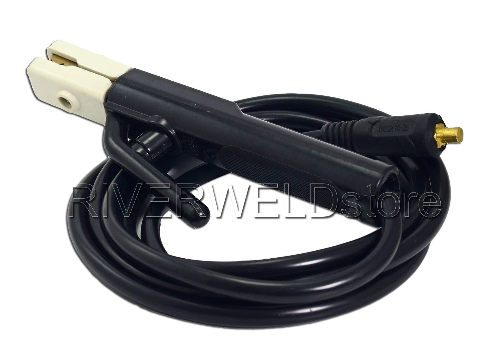 RIVERWELD Arc Welding Electrode Holder 300Amp and Wire 16mm² Connector Cable Plug Lead DKJ10-25mm² 3Meters Manual MMA Arc Welding