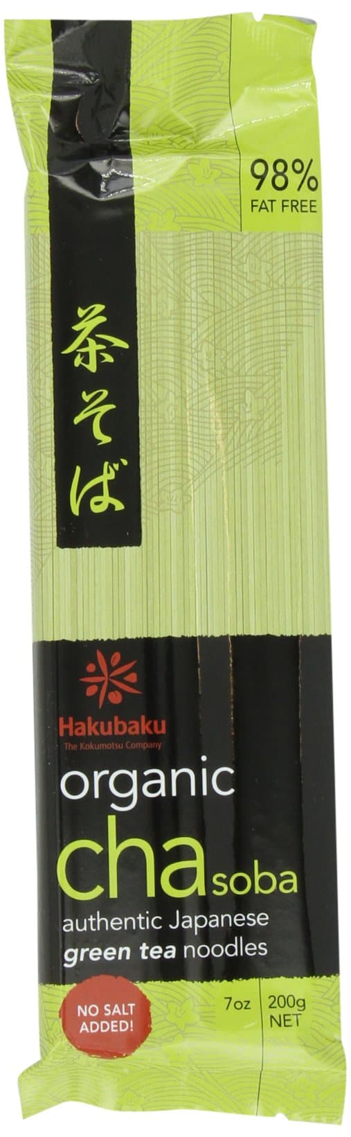 HakubakuOrganic Green Tea Soba Noodles (no salt added), 7-Ounce Bags (Pack of 10)