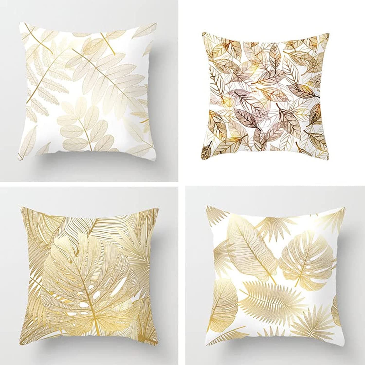 soft throw pillow covers living room sofa bedroom home decor Square cushion cover 18x18 inch (4 piece set)