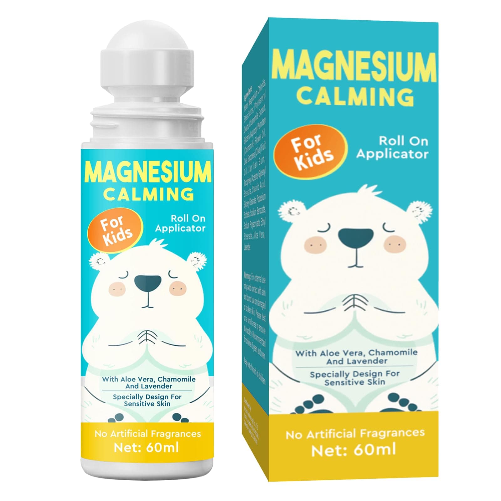 Kids Magnesium Lotion, Magnesium Cream for Sleep, Roll-on Applicator, Relaxation Formula for Bedtime, Sweet Sleep for Childs, Blue/Kidsmagnesiumlotion