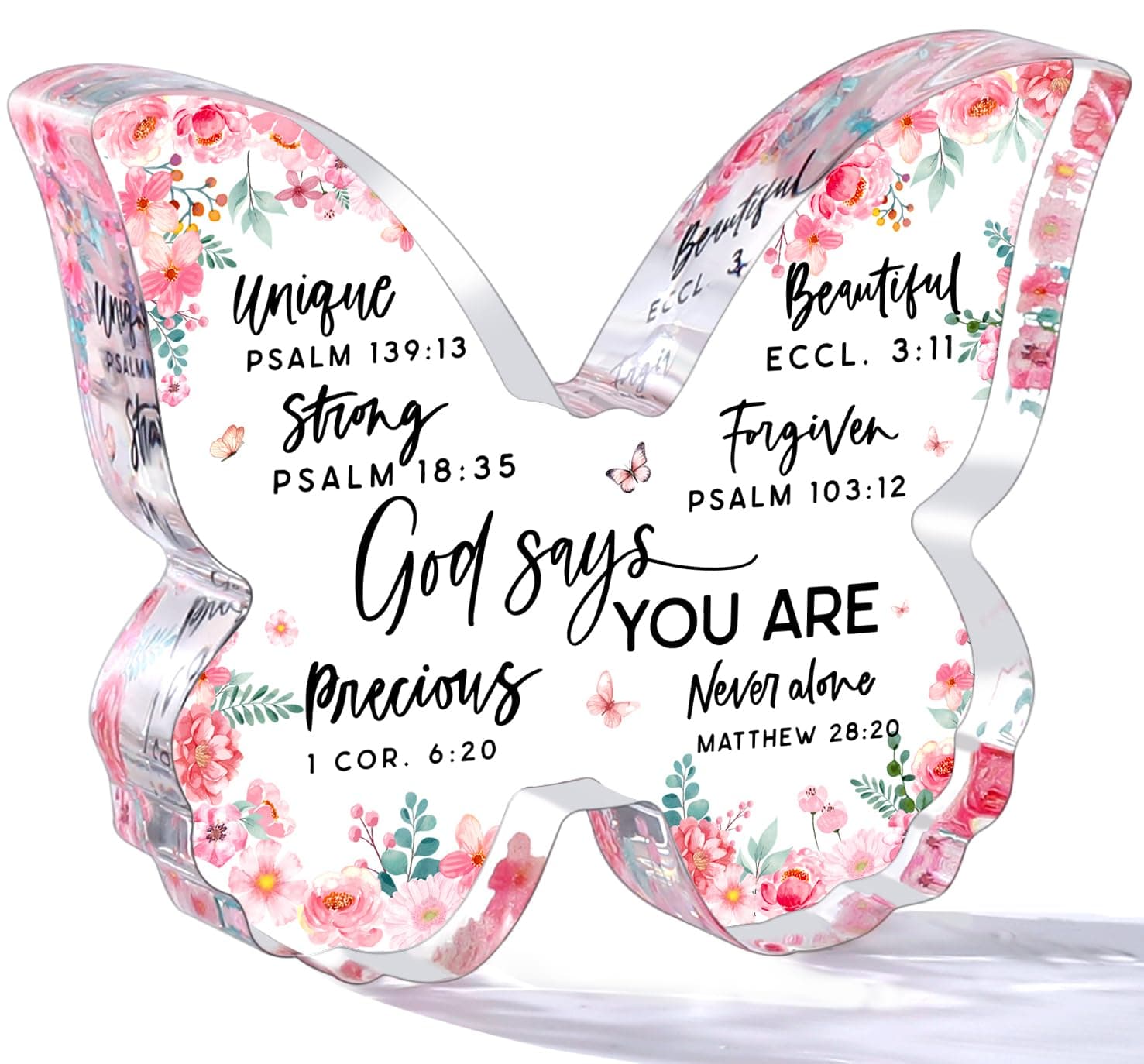 Christian Gifts for Women Friends Birthday Butterfly Inspiration Religious Valentines Gifts for Women Mom Sister Coworker God Says You Are Gift Catholic Encouragement Faith Based Desk Decor Plaque