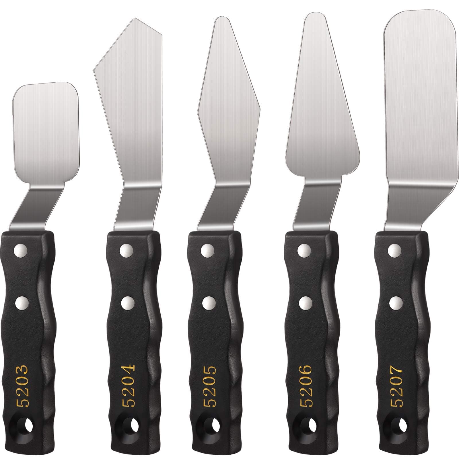 5 Pieces Large Painting Knife Set Pallet Knife Set Scraper Stainless Steel Spatula Palette Oil Painting Accessories Tools for Color Mixing Acrylic Mixing Supplies