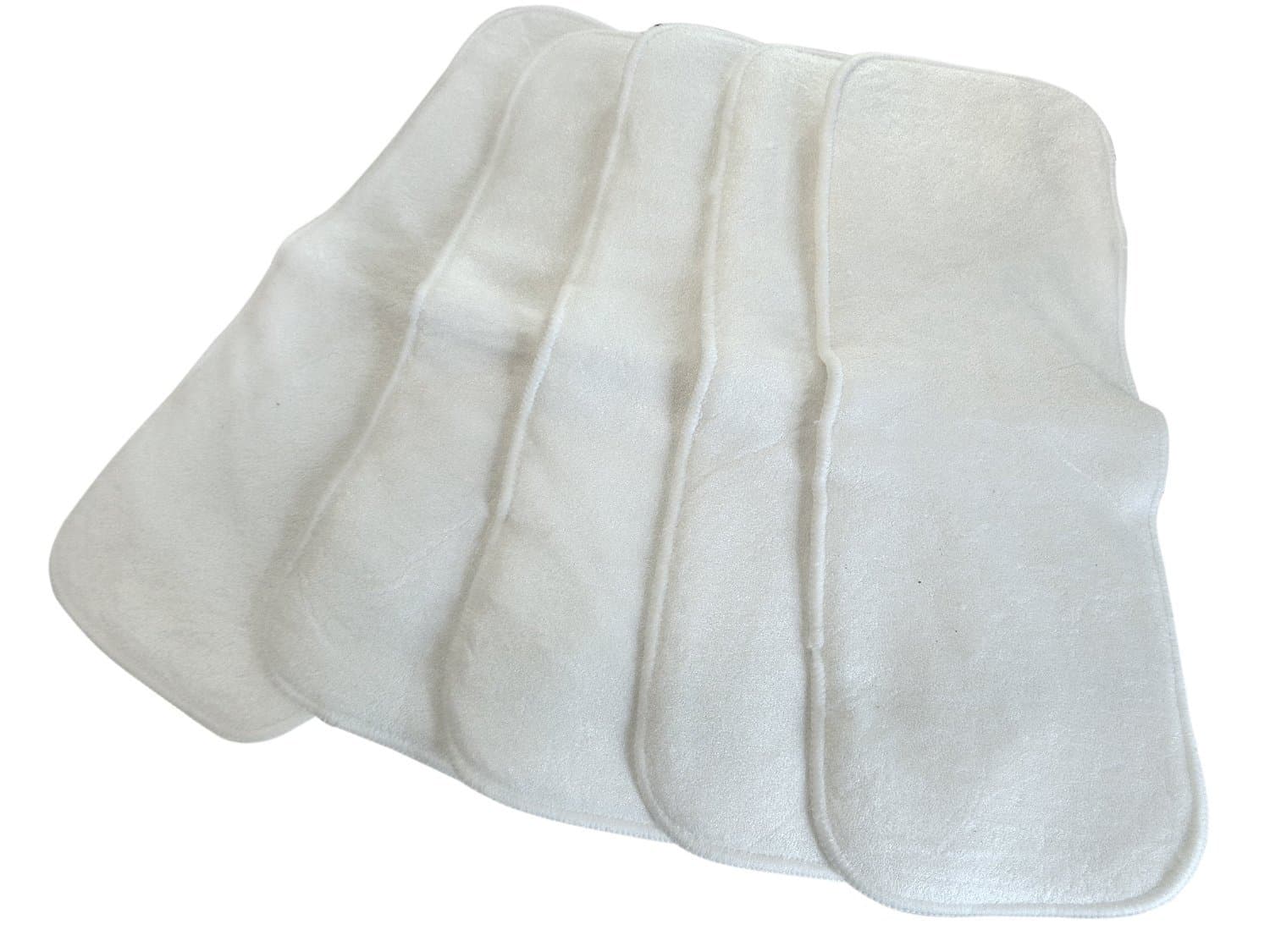 Set of 5 Bamboo Inserts for Washable Reusable Nappy (Bamboo & Cotton)