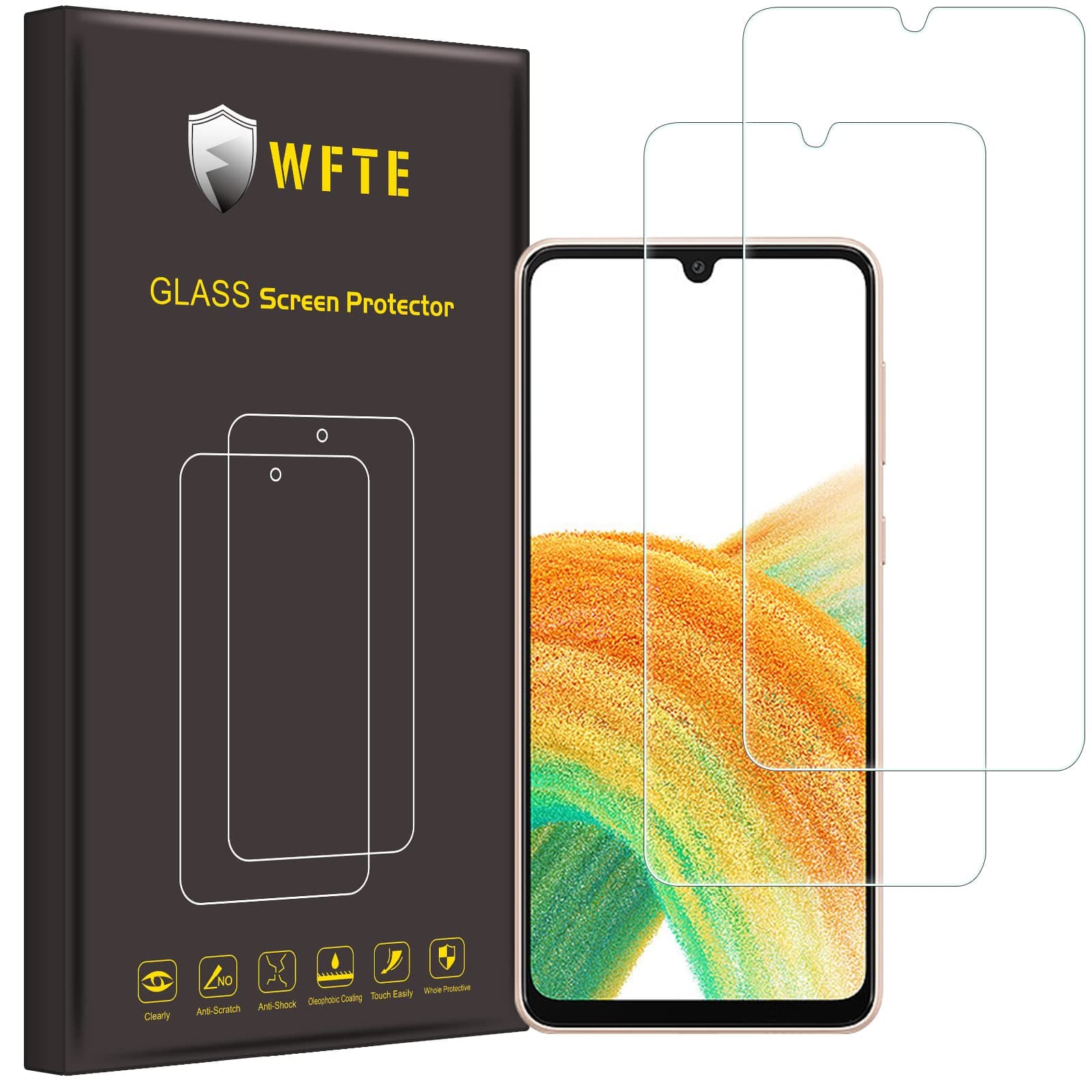 [2-Pack Screen Protector for Samsung Galaxy A33 5G/A31,Anti-Scratch,High Transparency,Anti-fingerprint,Bubble-Free,Dust-Free Premium Screen Protector Tempered Glass For Samsung Galaxy A33 5G/A31