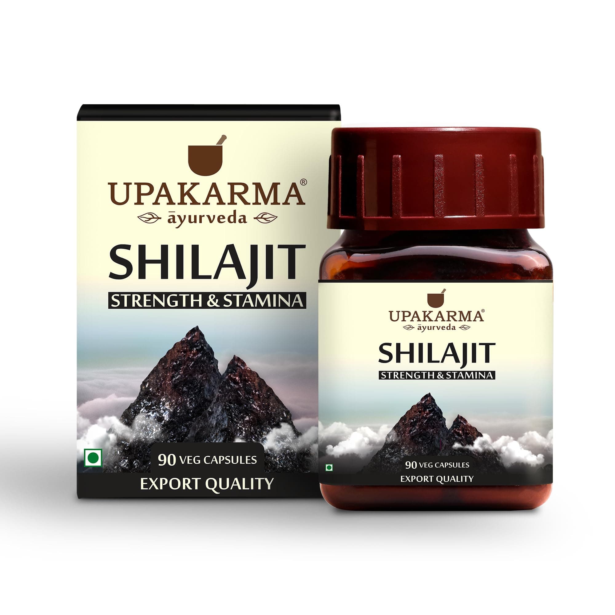 Ayurveda 100% Pure Shilajit 90 Capsules for Strength,Stamina,Immune Support,Natural Source of Fulvic Acid & Trace Minerals-1000 MG for 2 Capsule(Daily Dosage), 1.5 Month of Supply - Pack of 1