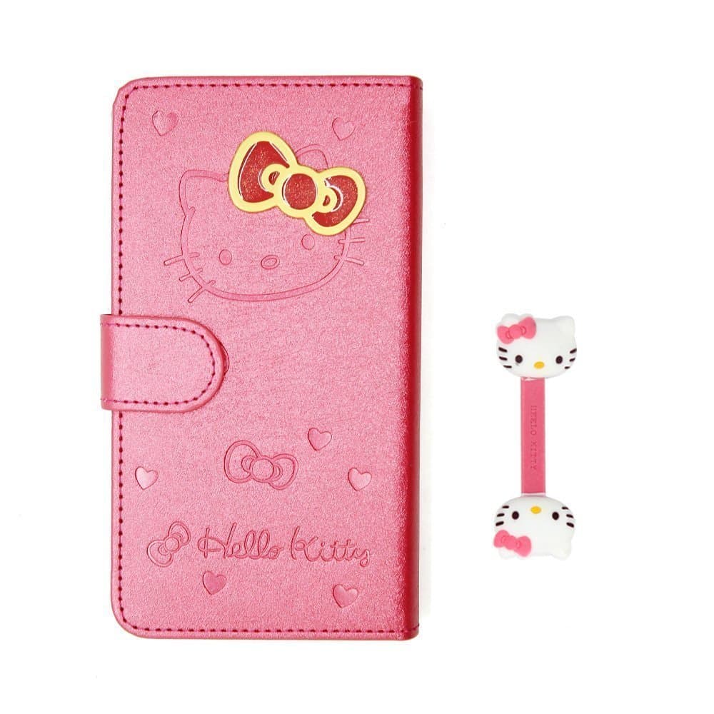 Euclid+ - Rose Red Adorable Hello Kitty Cover Skin Case Style PU Leather Case Cover for Samsung Galaxy Note III 3 N9000 with Hello Kitty Style Cable Tie