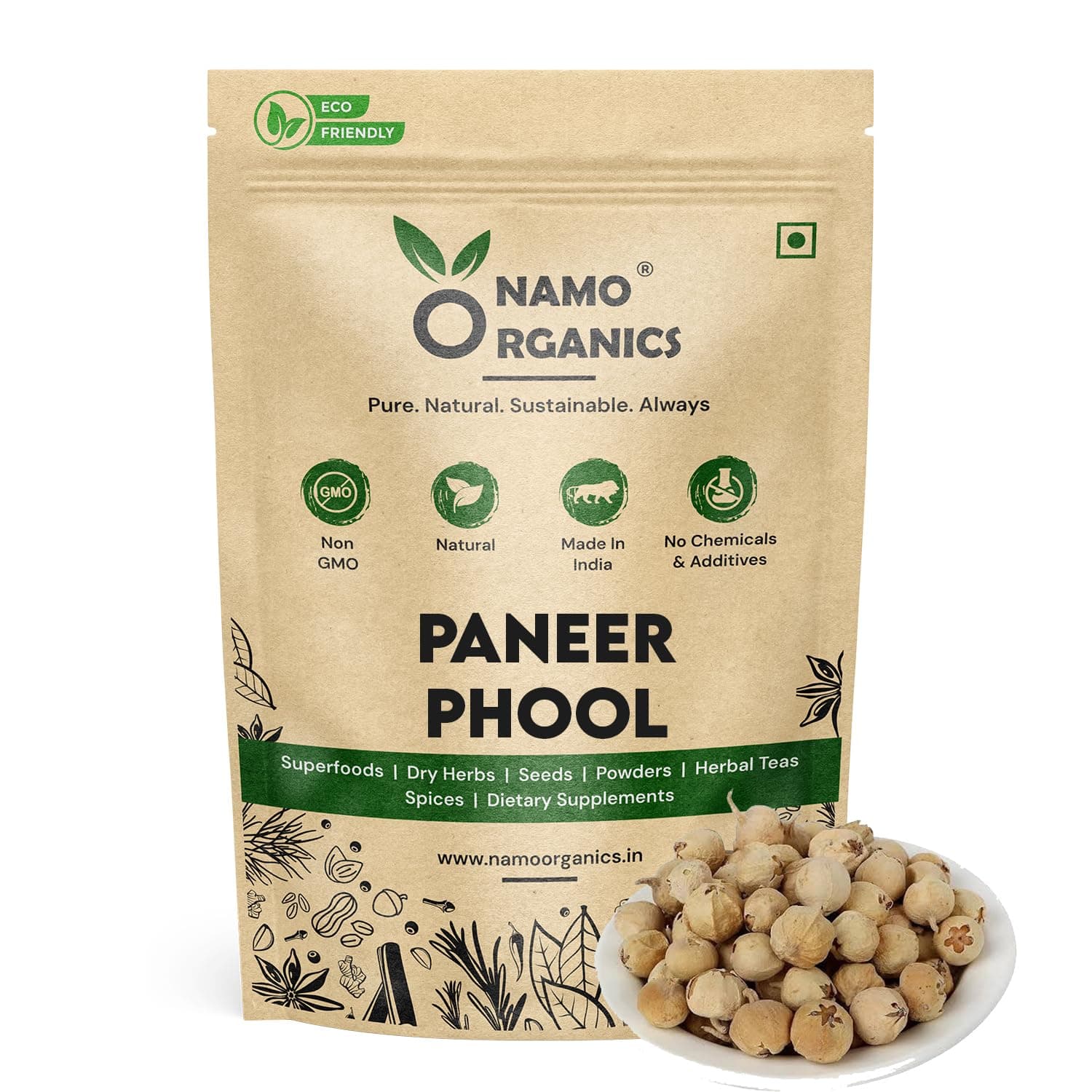 Namo Organics - PANEER DODI PHOOL - Paneer doda For Diabetes - 400 Gm (400 Gm)