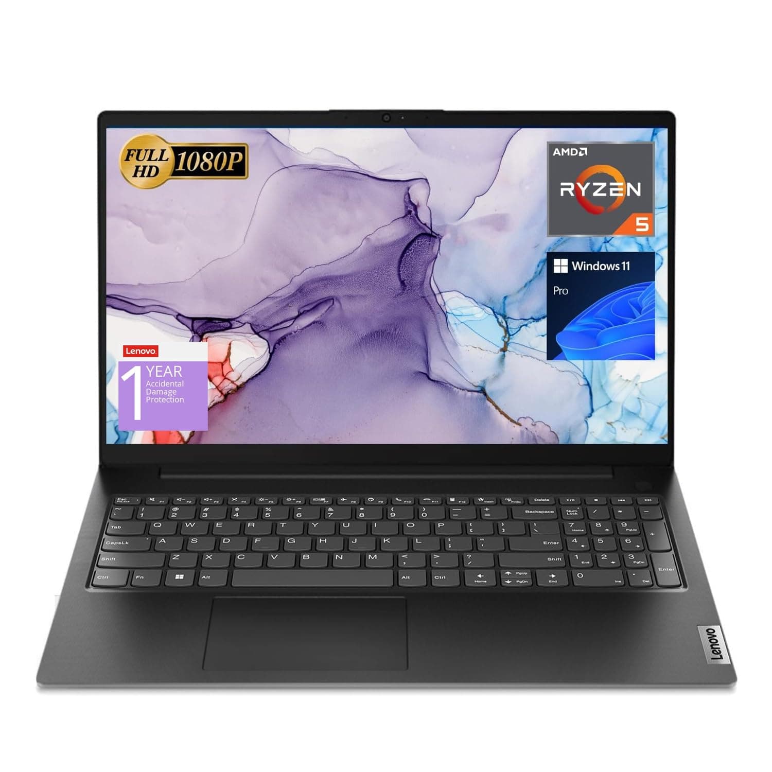 V15 Laptop, 15.6" FHD Display, AMD Ryzen 5 5500U Hexa-core Processor (Beat Intel i7-1065G7), 16GB RAM, 512GB SSD, HDMI, RJ45, Numeric Keypad, Wi-Fi, Windows 11 Pro, Black