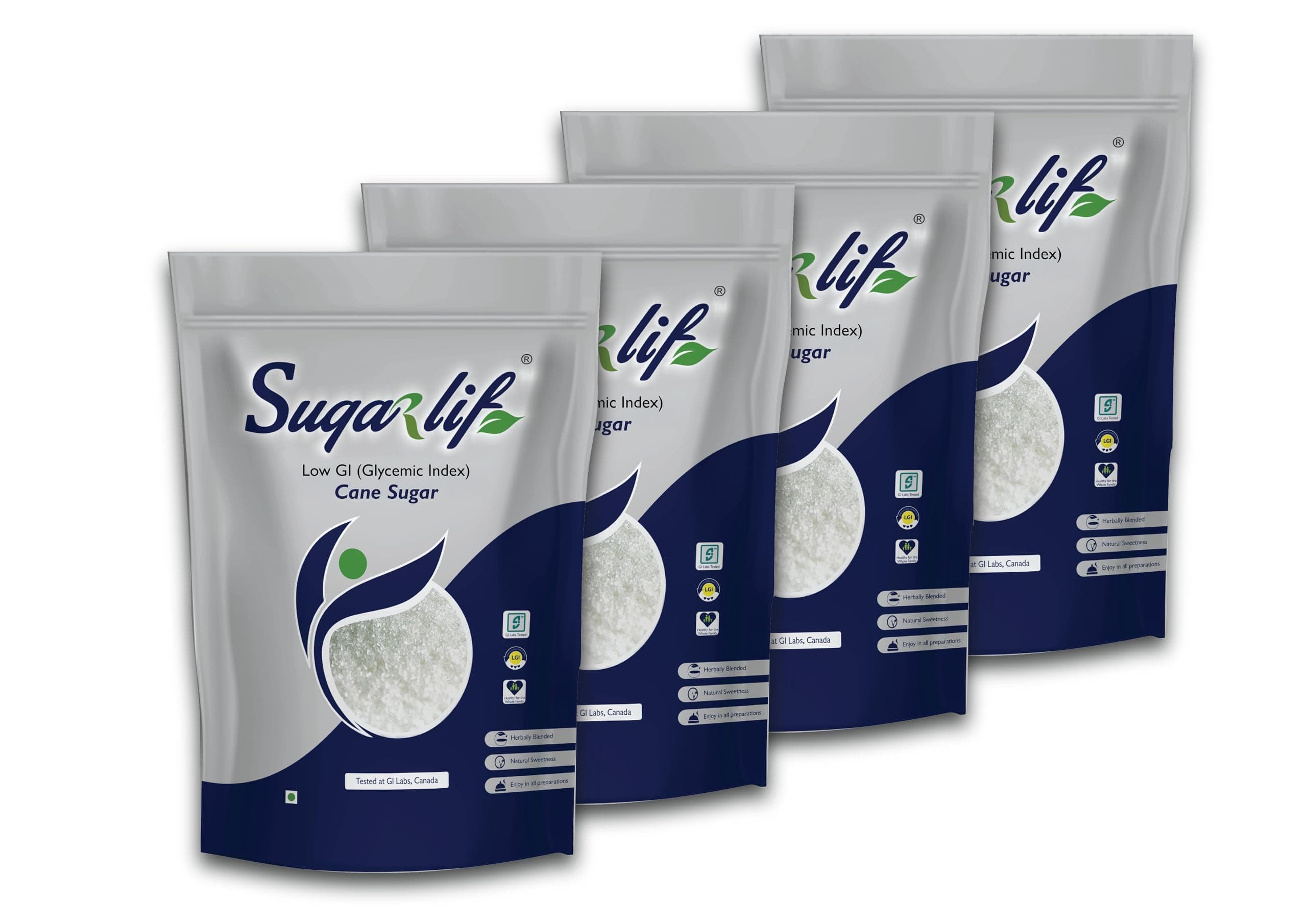 Sugarlif LOW GI Sugar- Orignal Product of Dr. C K Nandagopalan - Herbal Cane Sugar-Free From Chemicals, Artificial Sweetener Substitute - Low Glycemic Index (1 Kg) - (Pack of 4)