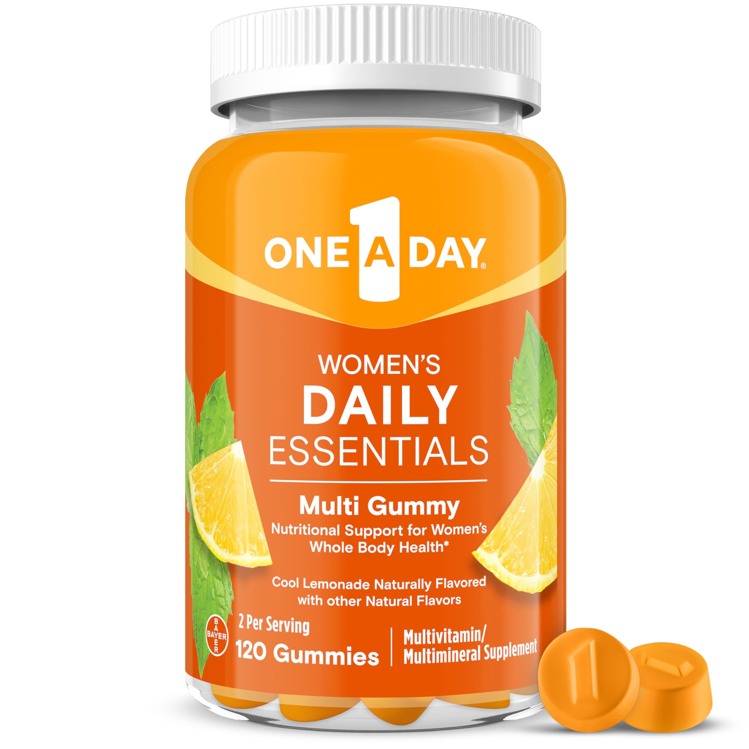 Women’s Daily Essentials Multivitamin Gummies, Multivitamin for Women, Zinc, Immune Support, Cool Lemonade Naturally Flavored, 120 Gummies