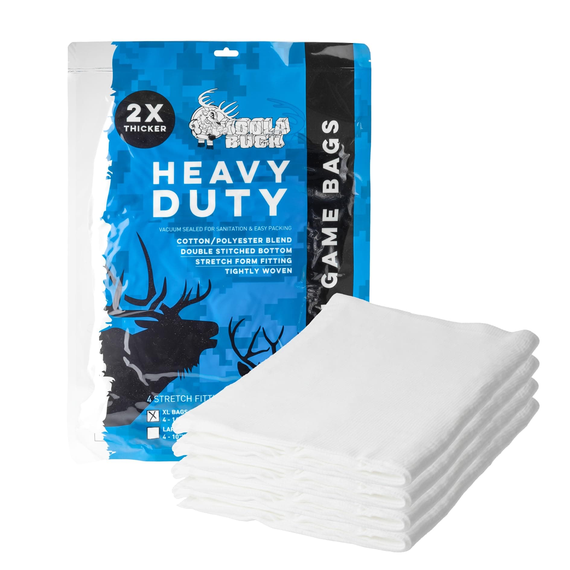 Heavy Duty Deer & Elk Game Bags Hunting. Complete your Field Dressing Kit - Choice of L, XL 4-Pack Game Quarter Bags, One L or XL Quarter Bag, or One Full Body Bag, Vacuum Sealed