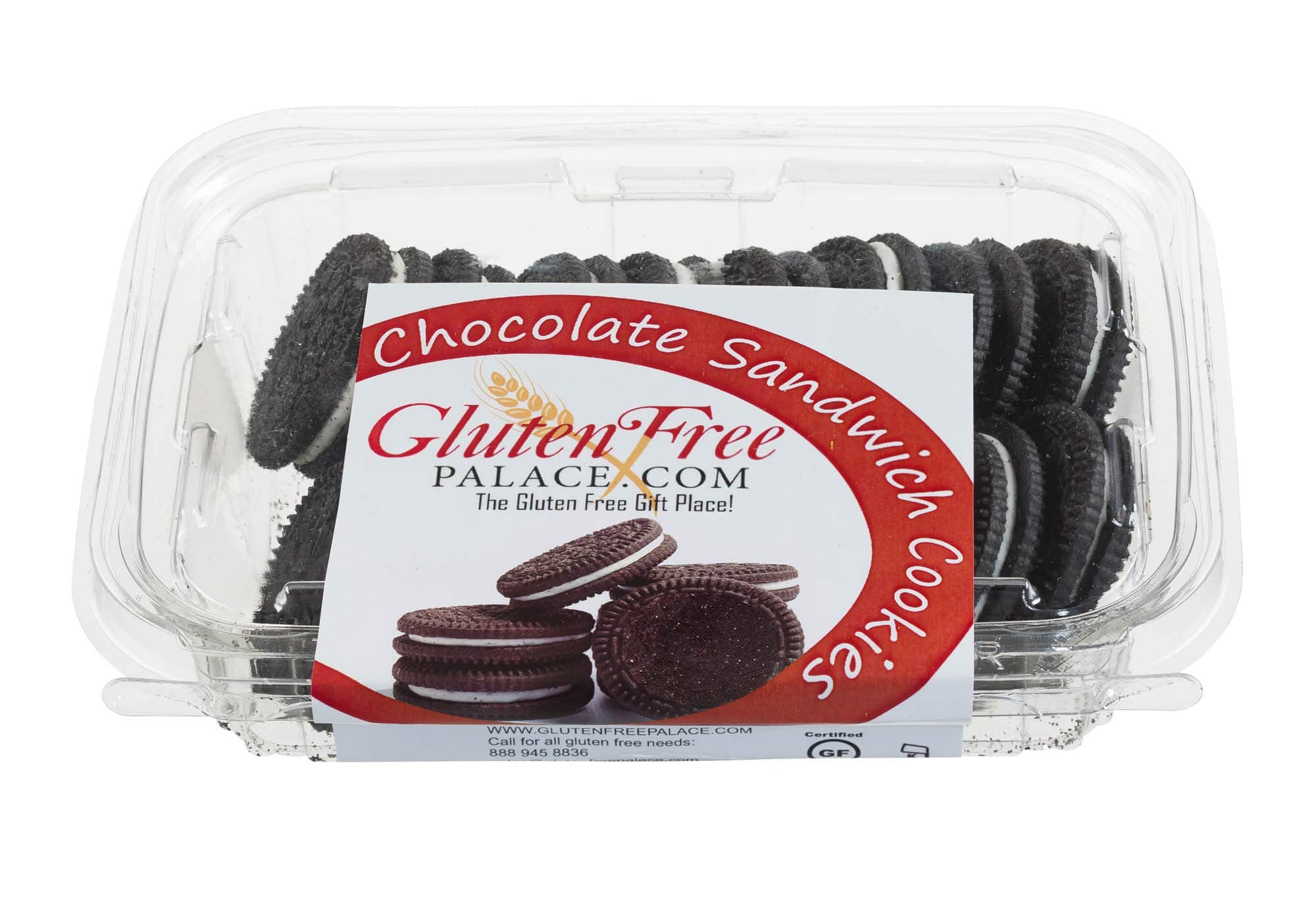 Gluten Free Chocolate Sandwich Cookies, 6 Ounce [2 Count], Kosher, Dairy Free, Nut Free Chocolate Sandwich Cookies by Gluten Free Palace