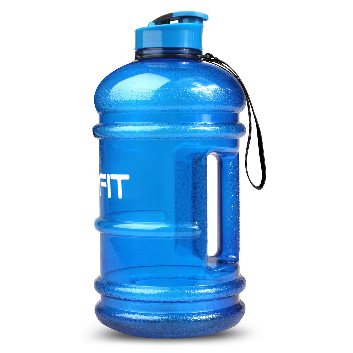 LEZFIT 2.2L Big Sport Water Jug Container, Large Capacity BPA Free Leakproof Half Gallon Water Bottle for Gym Fitness Athletic Bicycle Camping.(Blue)