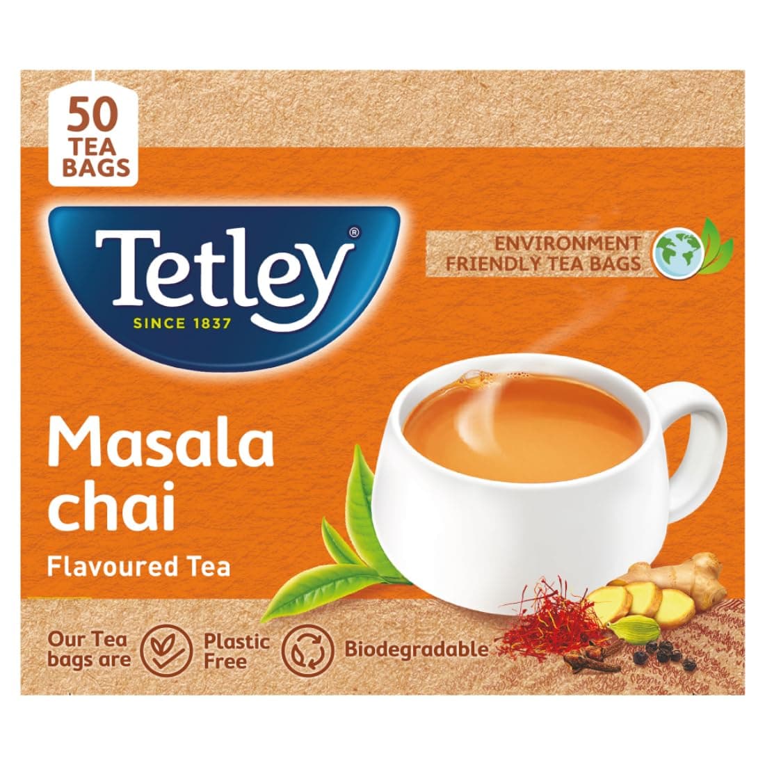 Masala Chai Flavoured with Natural Flavour | Black Tea | 50 Tea Bags