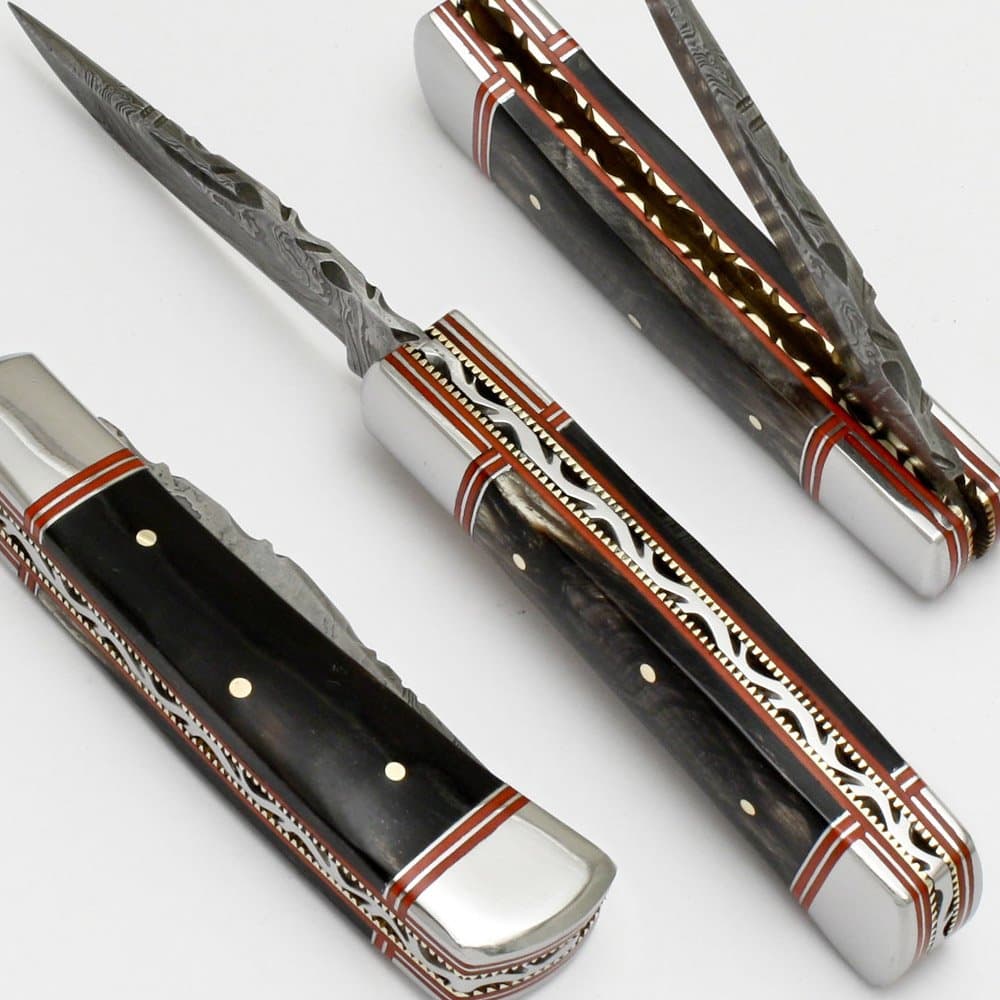 Damascus Steel Blade Folding Knife Custom Made By Brett Martin (1 of 1): Intk-03