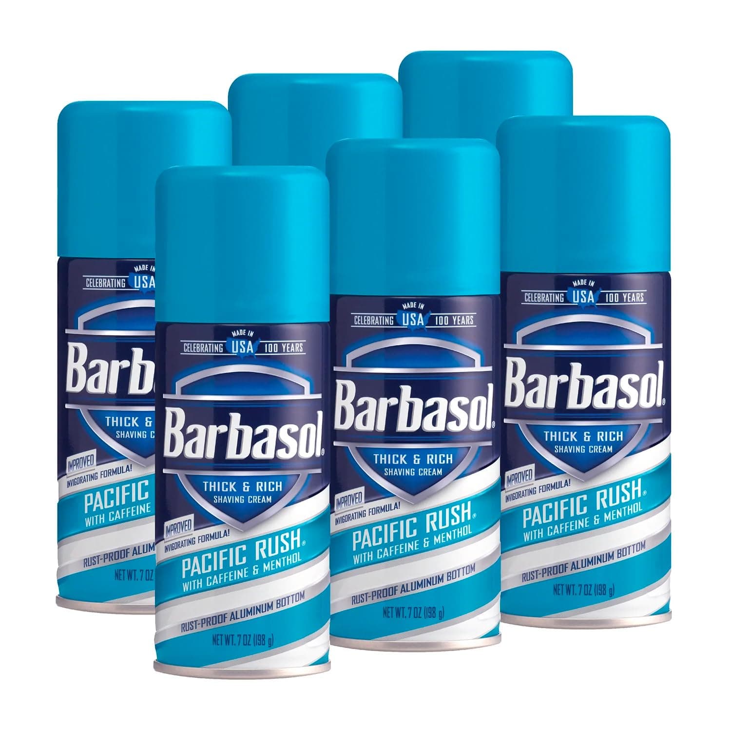 Pacific Rush Thick and Rich Shaving Cream, 7 Ounce, Pack of 6