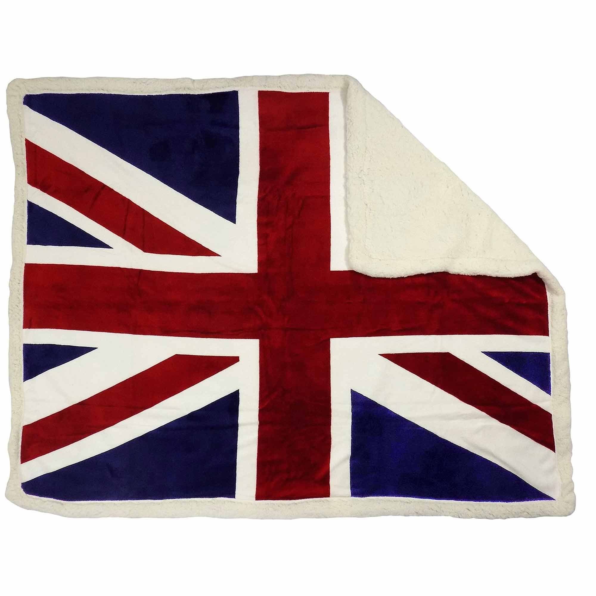Luxury Giant UK Union Jack Fleece Sherpa Blanket - Winter Blanket 130cm x 160cm