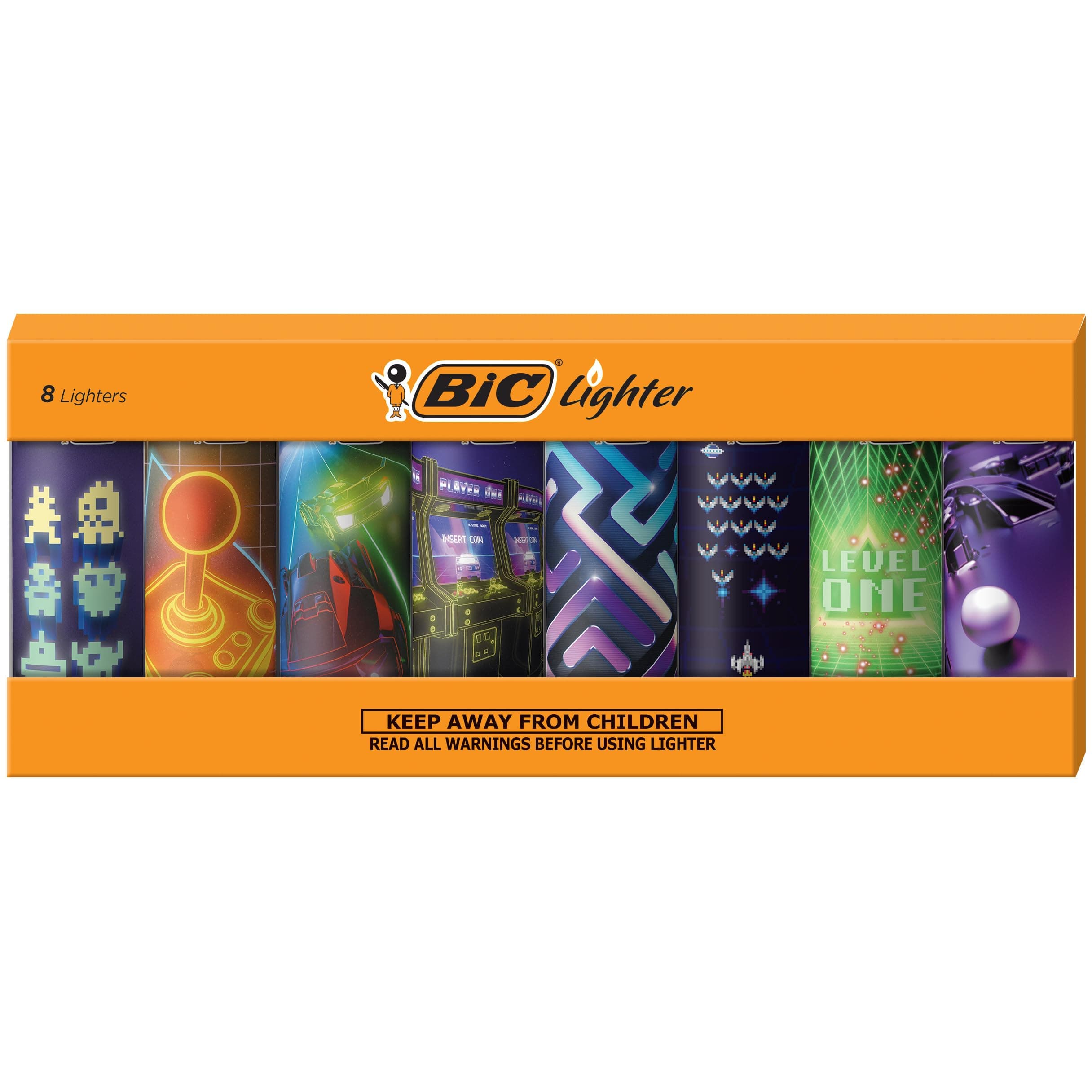 BIC Special Edition Gaming Series Maxi Pocket Lighters, Set of 8 Lighters