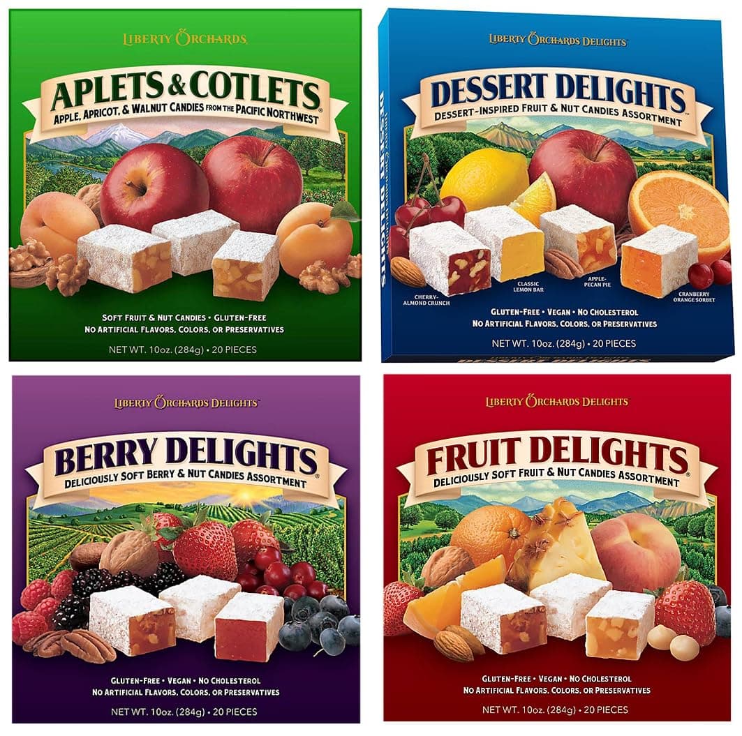 Mise Mise Aplets & Cotlets, Red Fruit Delights, Fruit Delights, Dessert Delights, Variety of 4 Units