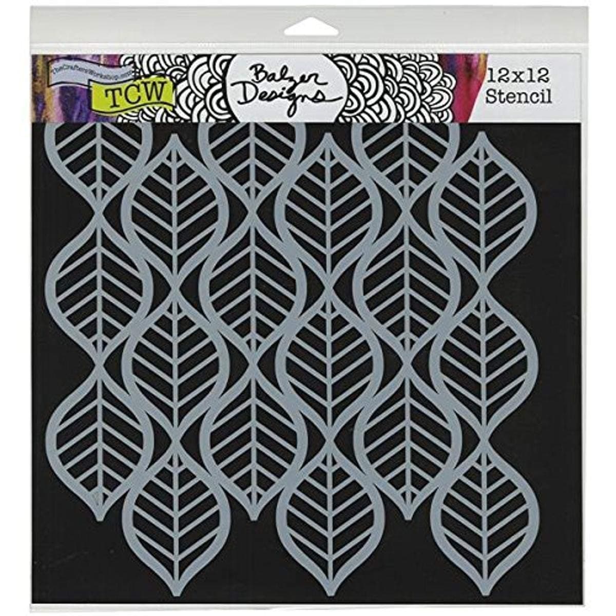 Crafters Workshop TCW-450 Template, 12 by 12-Inch, Art Deco Leaves