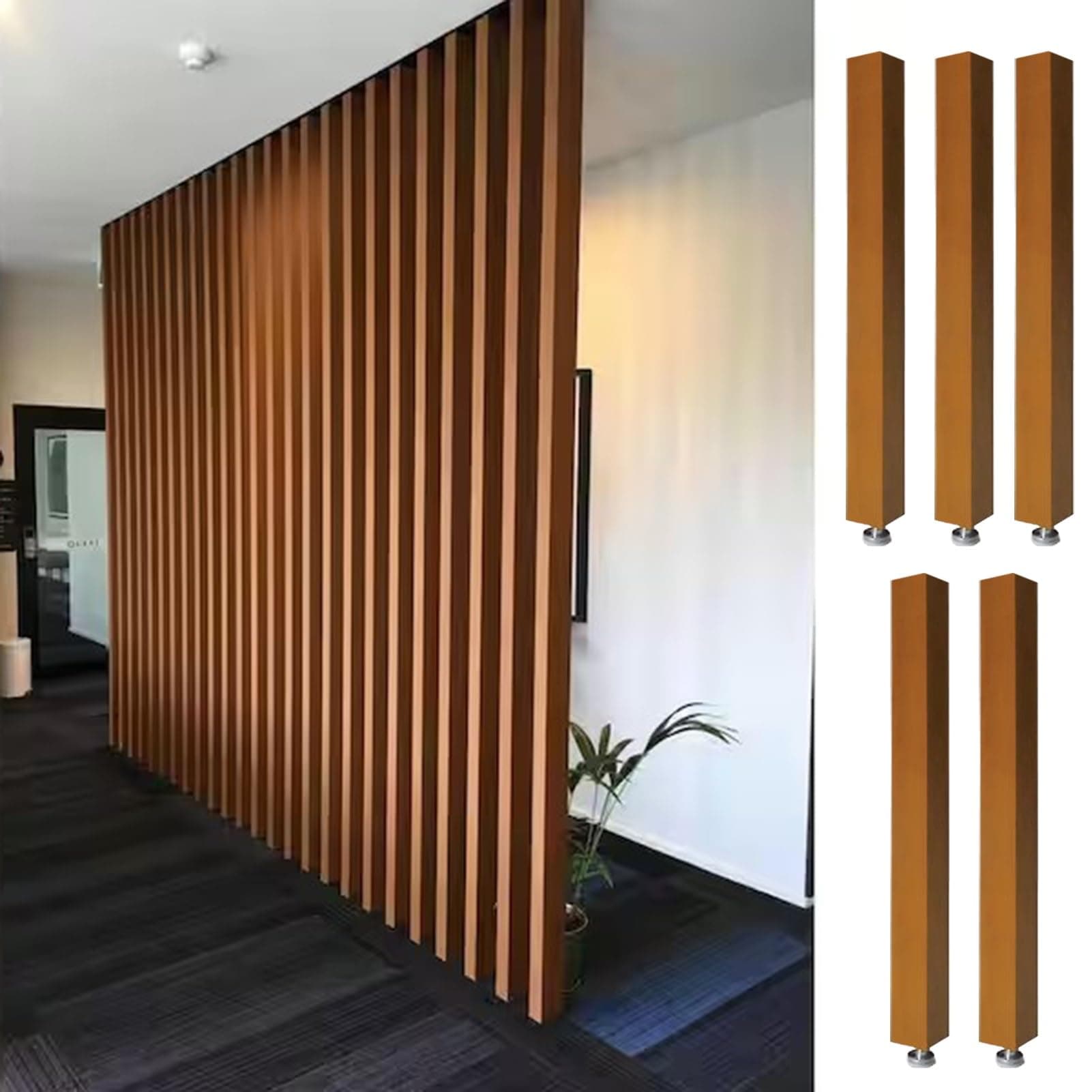 Room Divider Modern DIY Room Divider for Privacy Screen/Doorway/Studio Apartment, Square Wall Partition Floor to Ceiling Design, Easy to Install & Remove (Color : 5pcs Height, Size : 180cm/70.9in/