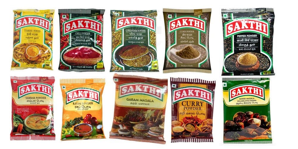 Sakthi Masala Combo Pack - Turmeric + Chilli +Coriander + Cumin +Pepper + Rasam+Garam Masala +Curry Powder + Kulambu Chilli Powder
