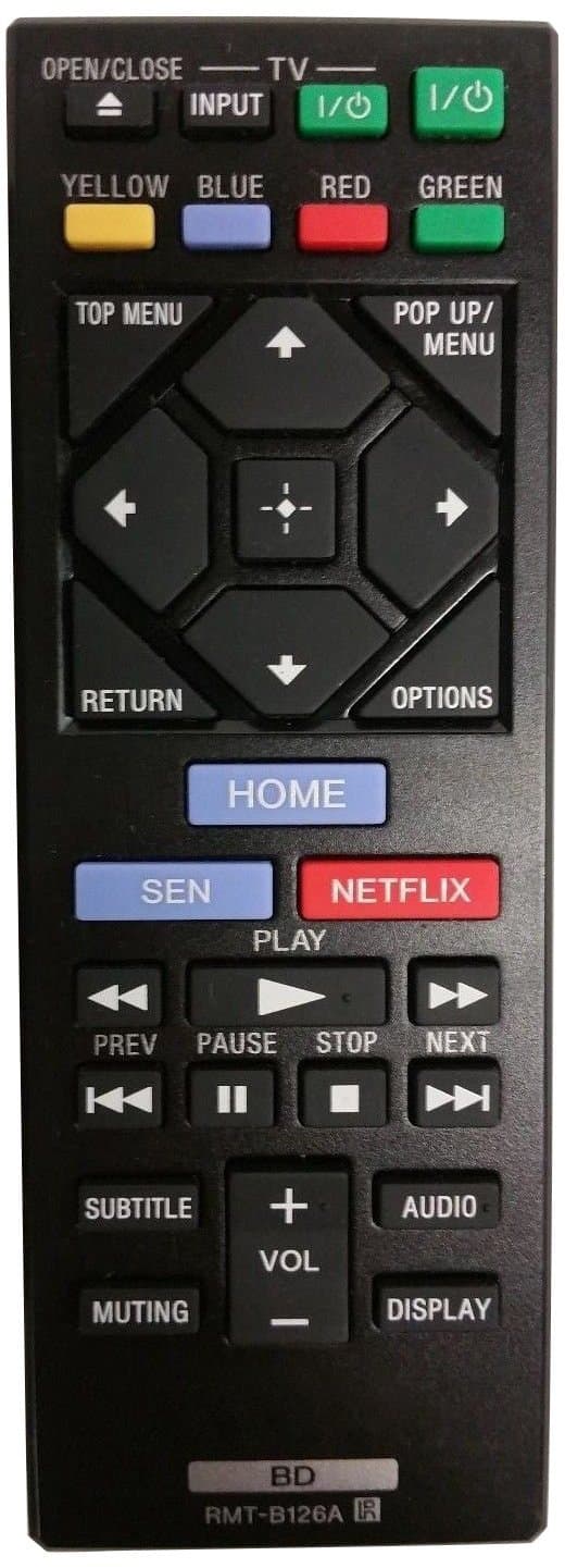 Poramo B126A 2 Replacement RMT-B126A DVD Blu-Ray Player Remote Control