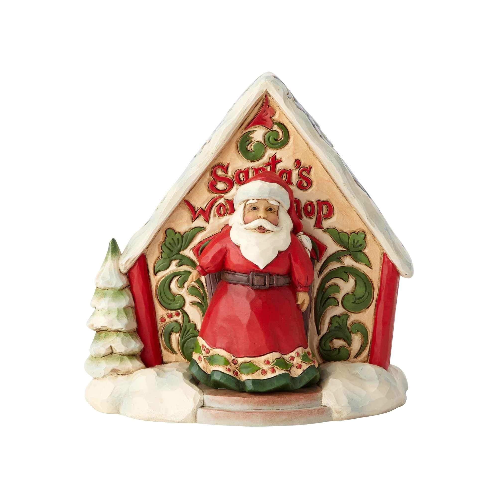 Heartwood Creek Santa With Toy Shop Gift Set Figurine