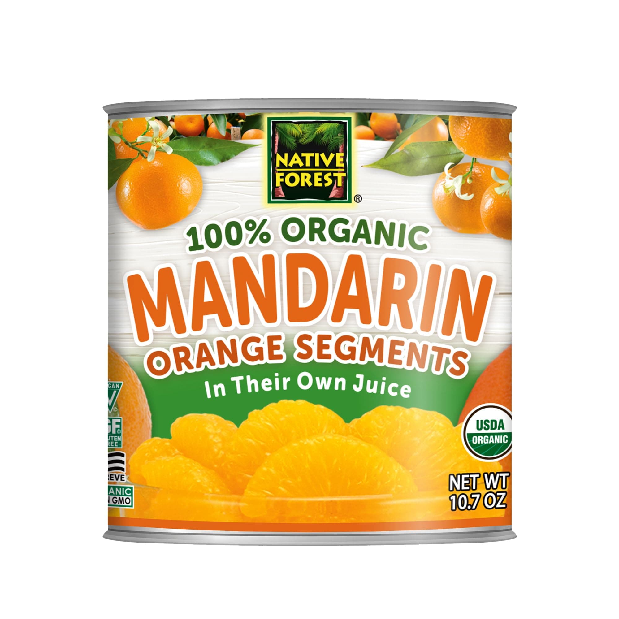 Organic Mandarin Oranges - Mandarin Oranges Canned, Organic Mandarins, Organic Oranges, Canned Fruit - 10.7 Ounce (Pack of 6)