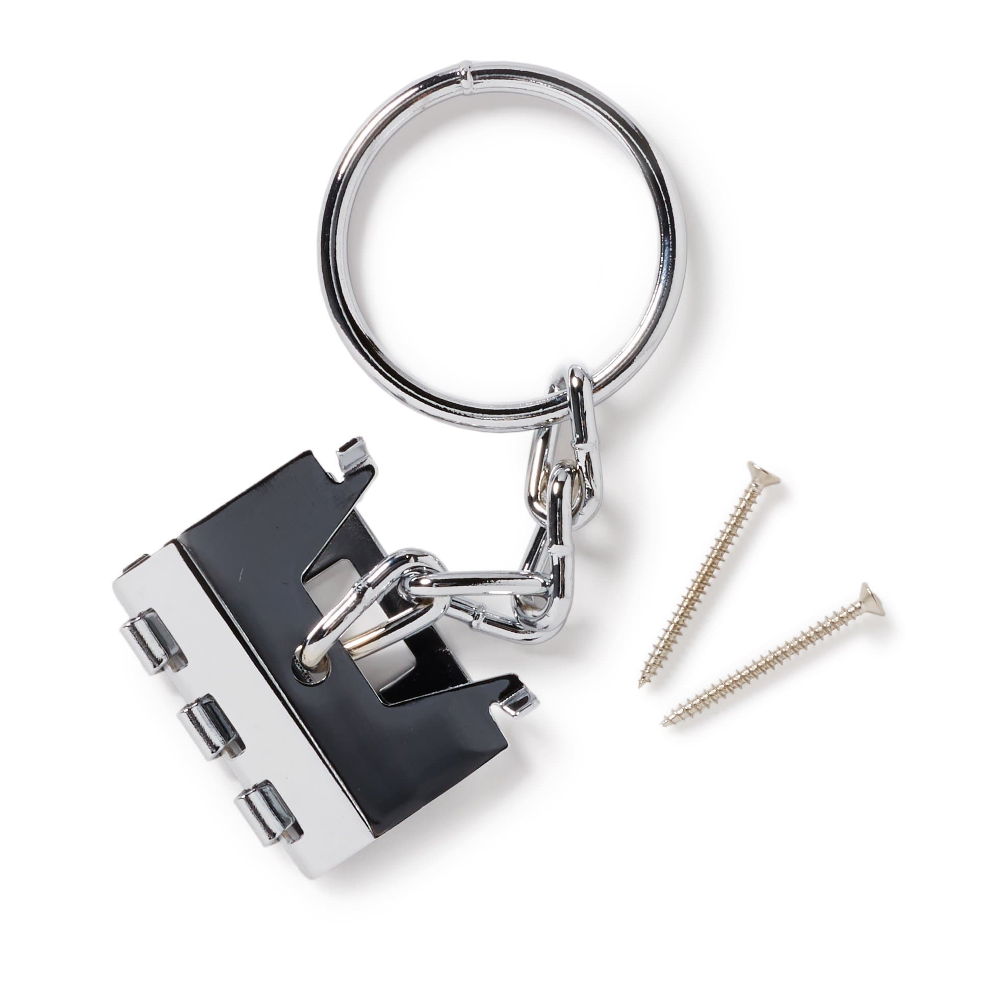 Strike Plate Locks - Door Chain & Flip Lock- Double Protection Security for Doors- Reinforced Strong Latch- Durable Metal Hardware- Easy to Install- For Patio/ Apartment/ Front Home Entrance (Nickel)