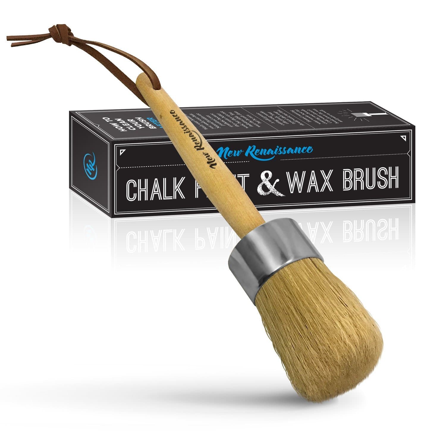 Professional Chalk Painting and Wax Brush, Large, Natural Bristles